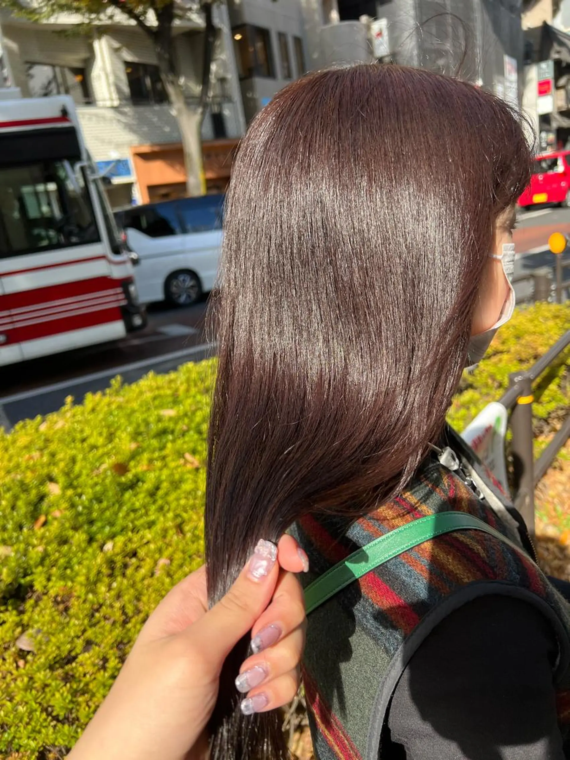 セミロング カラー ヘアアレンジ グレージュ チャンモリパーマ/韓 国/Minami🦋のヘアスタイル