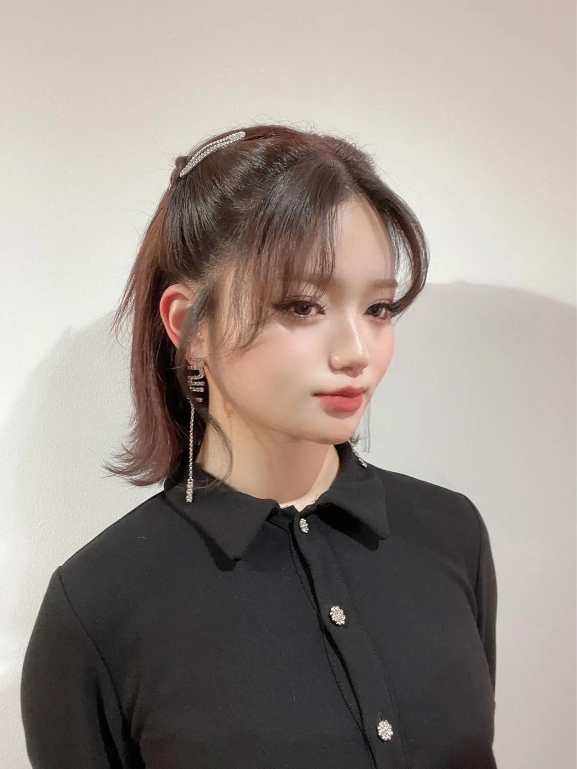 ミディアム ミストバング デザインカラー/中性 ウルフ/mitsuのヘアスタイル