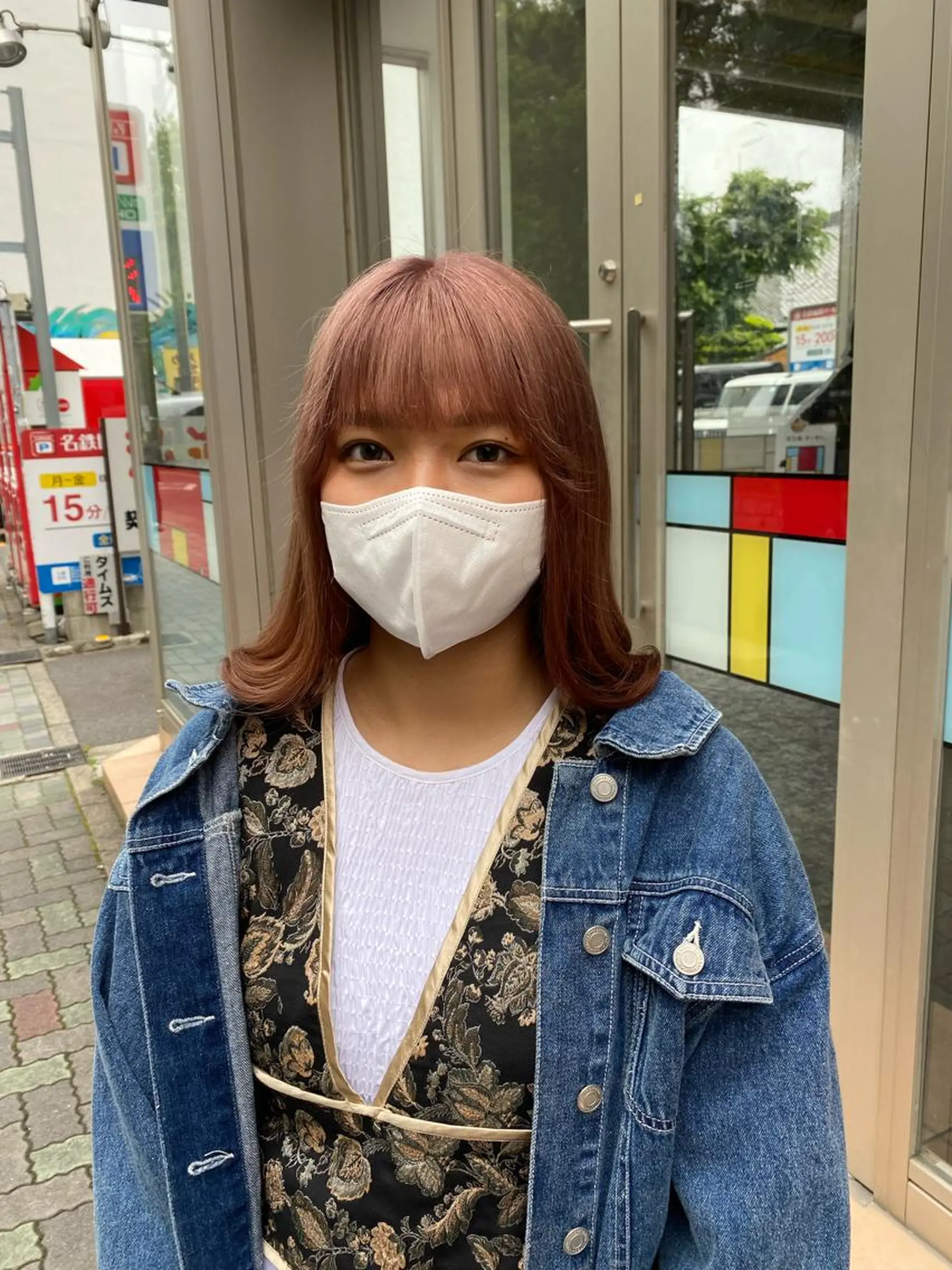 セミロング カラー ベージュカラー ピンクカラー ピンクベージュ 鈴木/ニュアンス パーマ/メンズのヘアスタイル