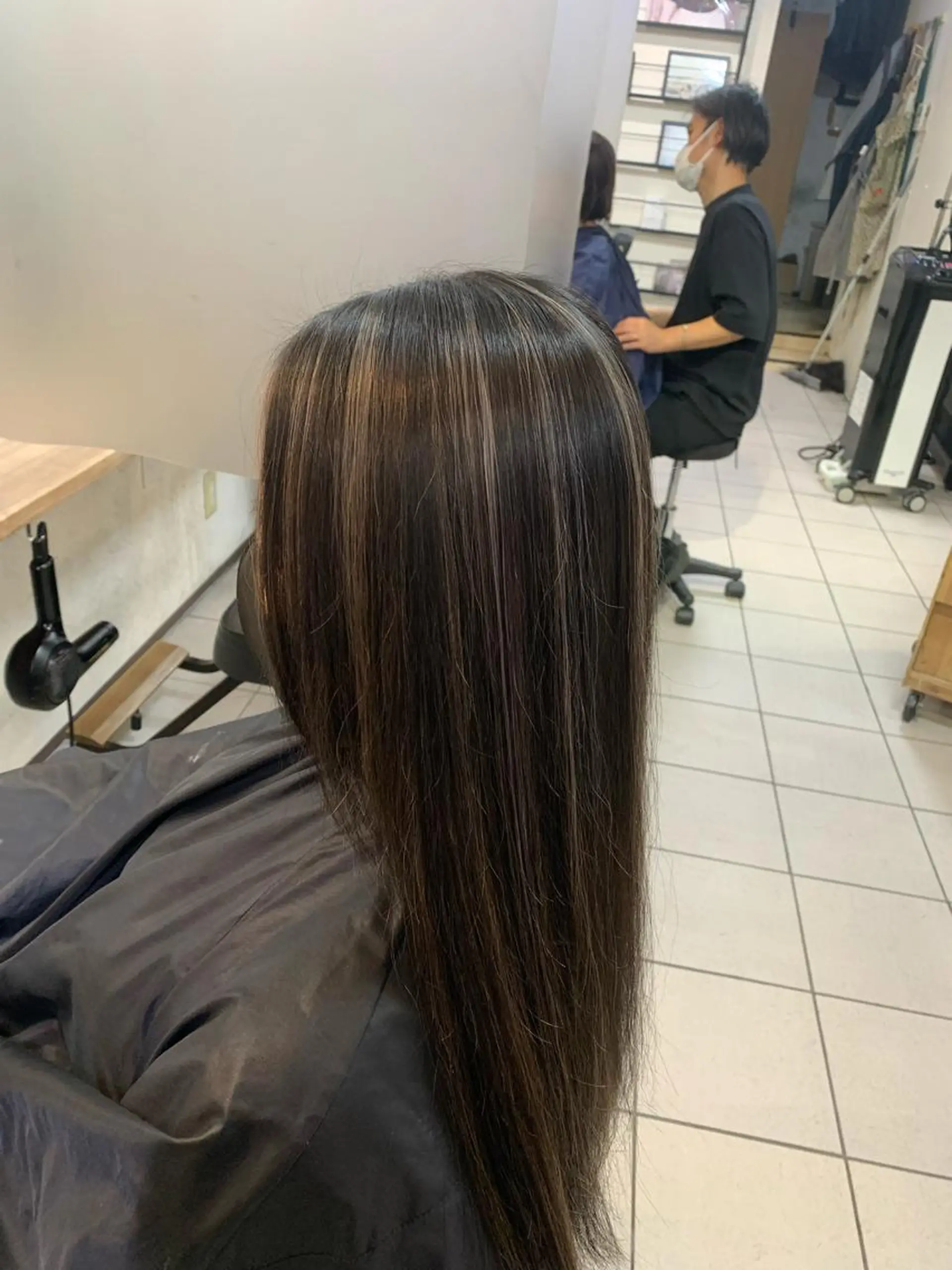 ミディアム ハイライト ヘアカラー 髪質改善ストレート/ ブリーチ／渋谷　福田のヘアスタイル