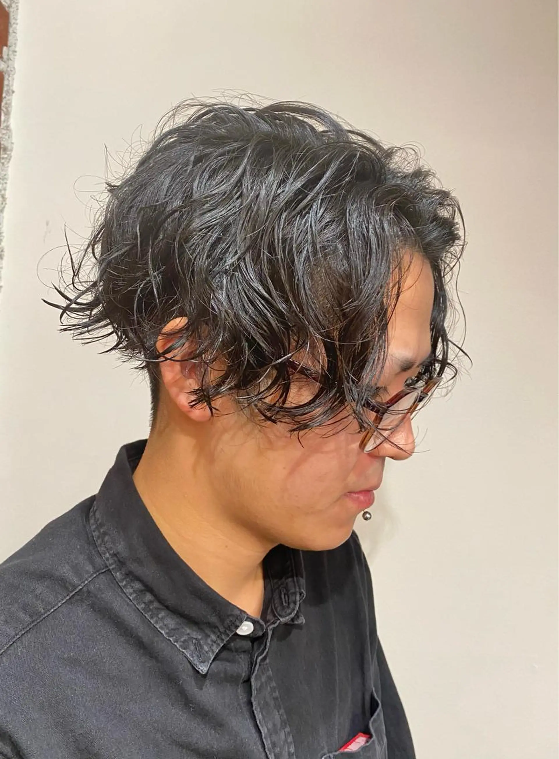 ミディアム メンズ ミディアムパーマ メンズパーマ カット パーマ 🌾内山 龍介🌾のヘアスタイル