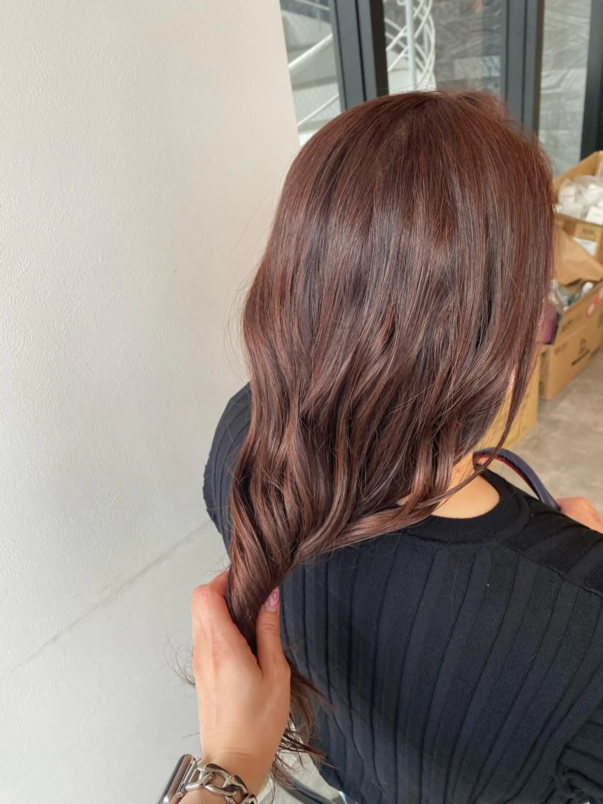 ロング カラー ブラウンカラー ハイライトカラー レッドカラー レッドブラウン ハイライト オスズ 🎀´-のヘアスタイル