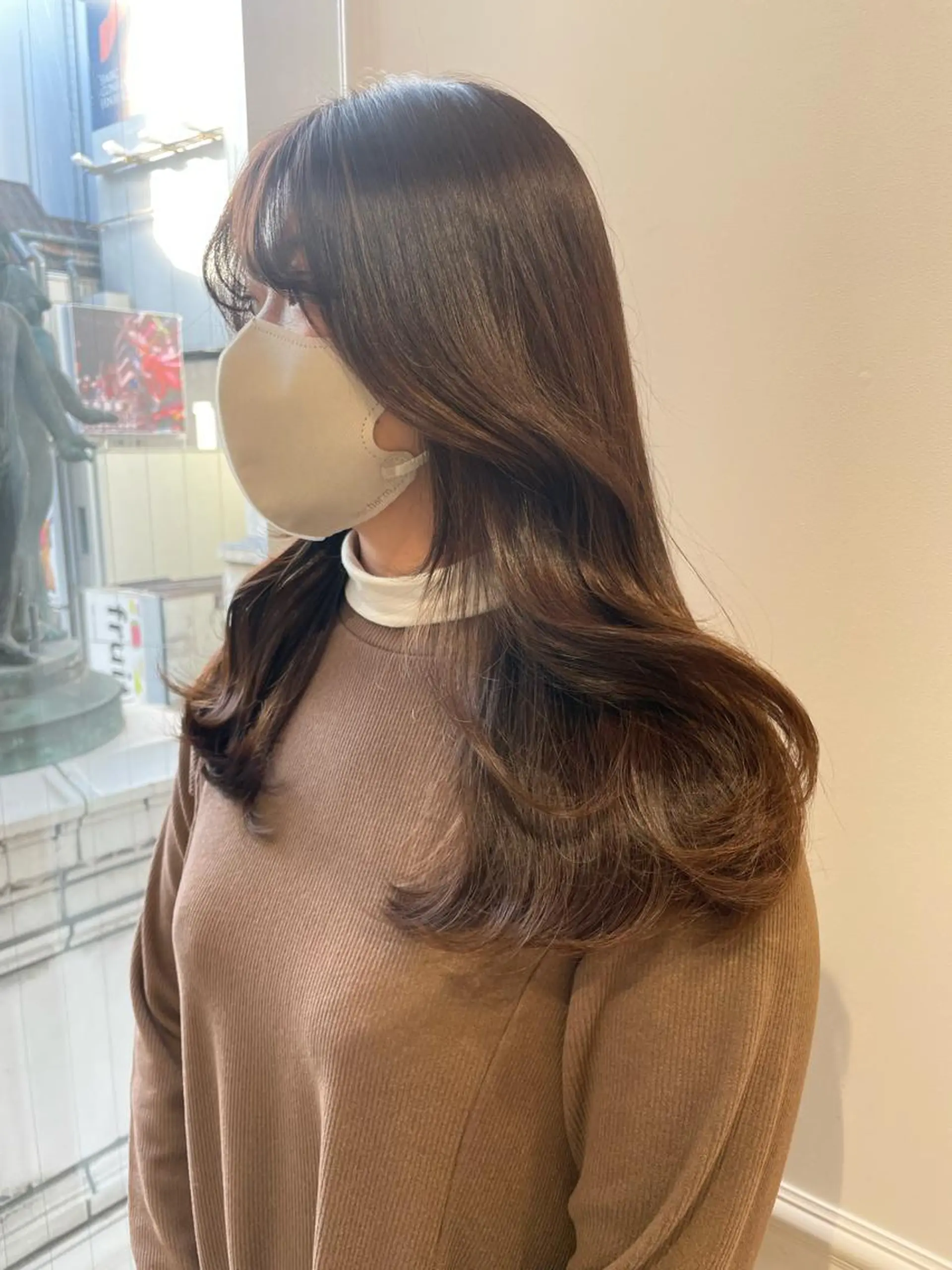 ロング カラー 韓国レイヤーカット/ ダブルカラーのヘアスタイル