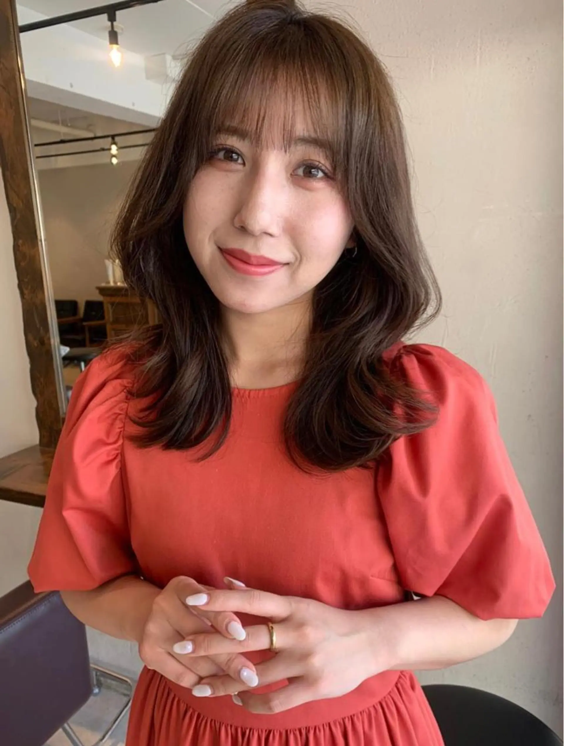 ミディアム カラー パーマ ヘアアレンジ カット ヘアカラー トリートメント ヘッドスパ ヘアセット 透明感/オリーブ/ グレージュ/YUKAのヘアスタイル