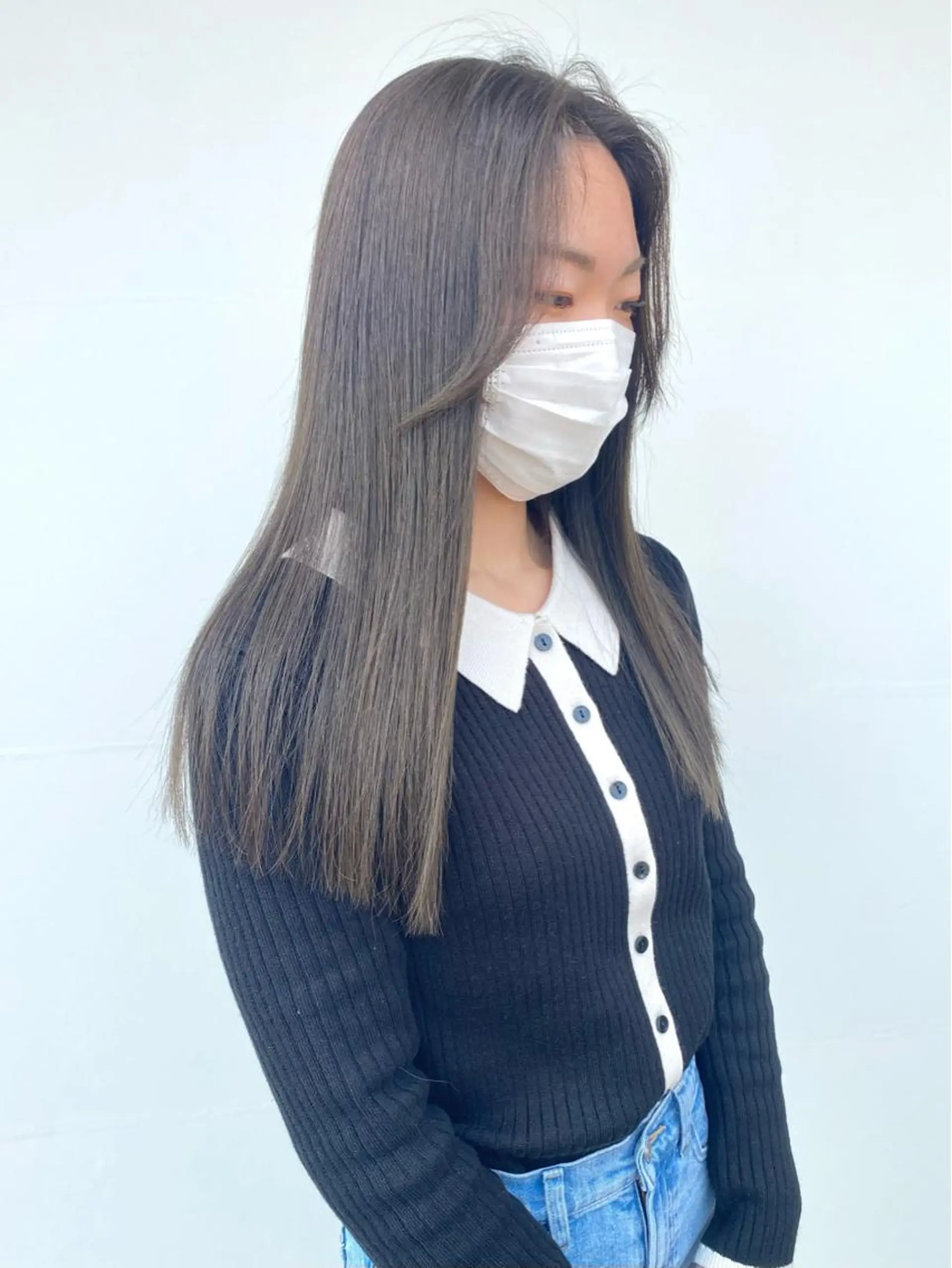 ロング カラー グレージュ オリーブグレージュ オリーブグレー オレンジ Ayuna /透明感カラーのヘアスタイル