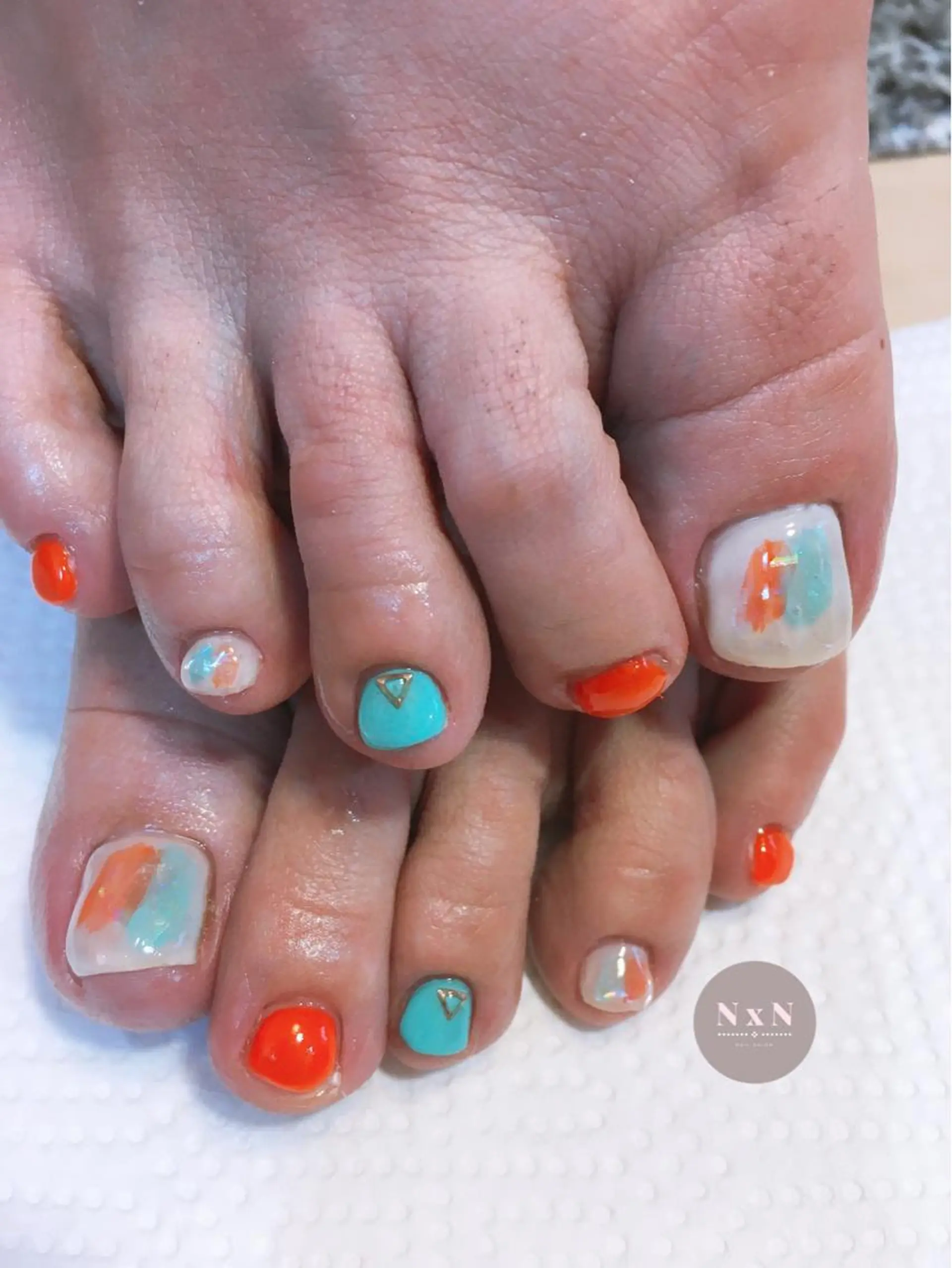 ネイル ジェルネイル ぷっくりネイル フットネイル nail salon N×Nのネイルデザイン