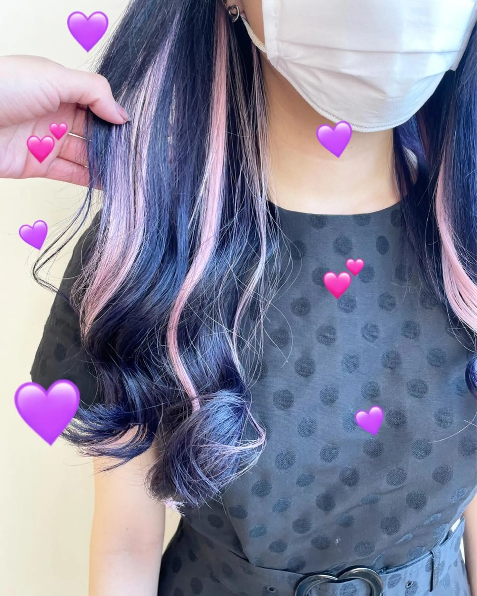 ロング カラー シールエクステ アッシュ ベージュカラー インナーカラー ラベンダーカラー カット エクステ 新宿駅近♡個室 ♡関口三都季🌜のヘアスタイル