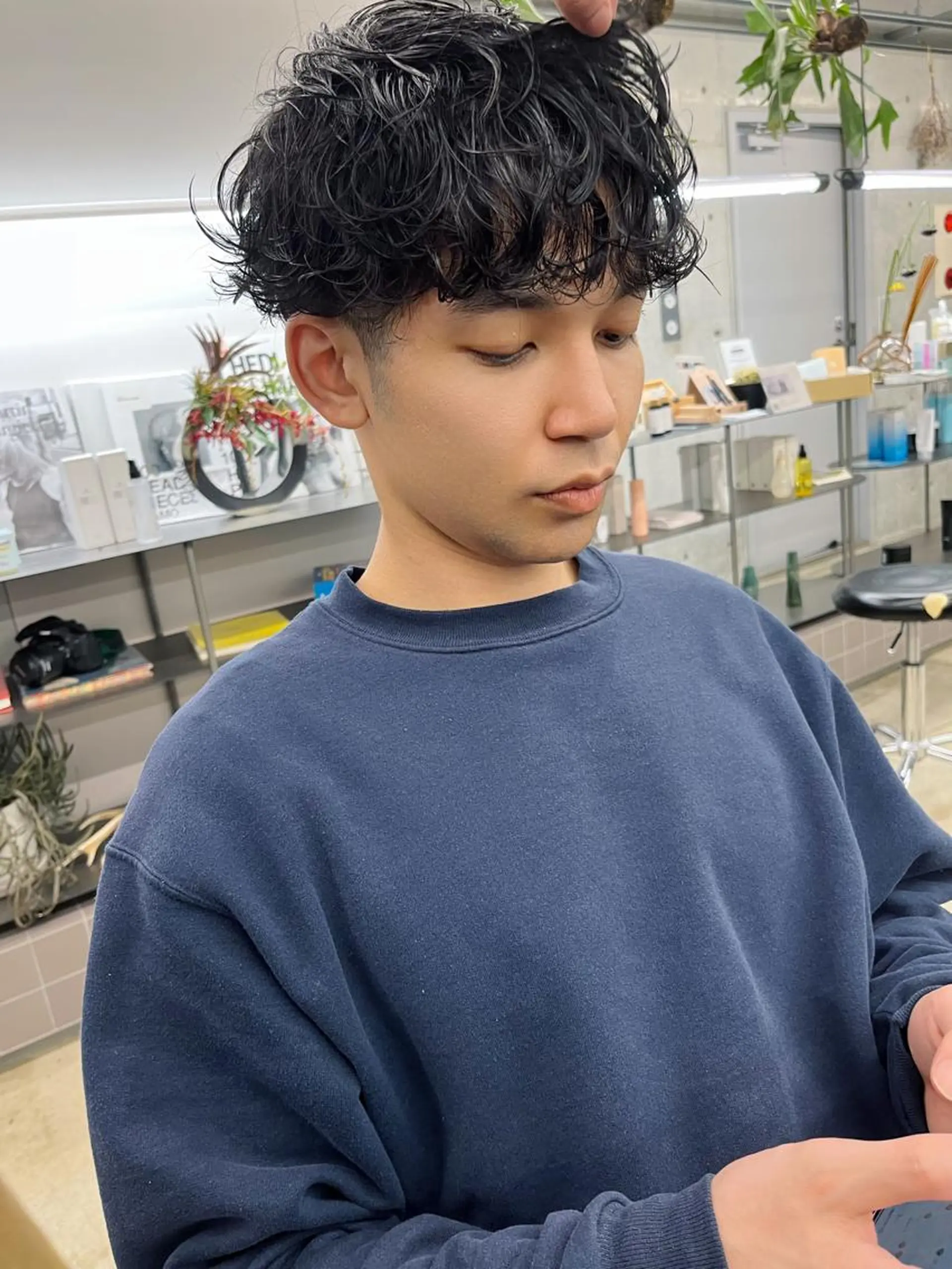 ショート パーマ メンズ カット パーマ ダブルカラー/ ケアブリーチ/クニトのヘアスタイル