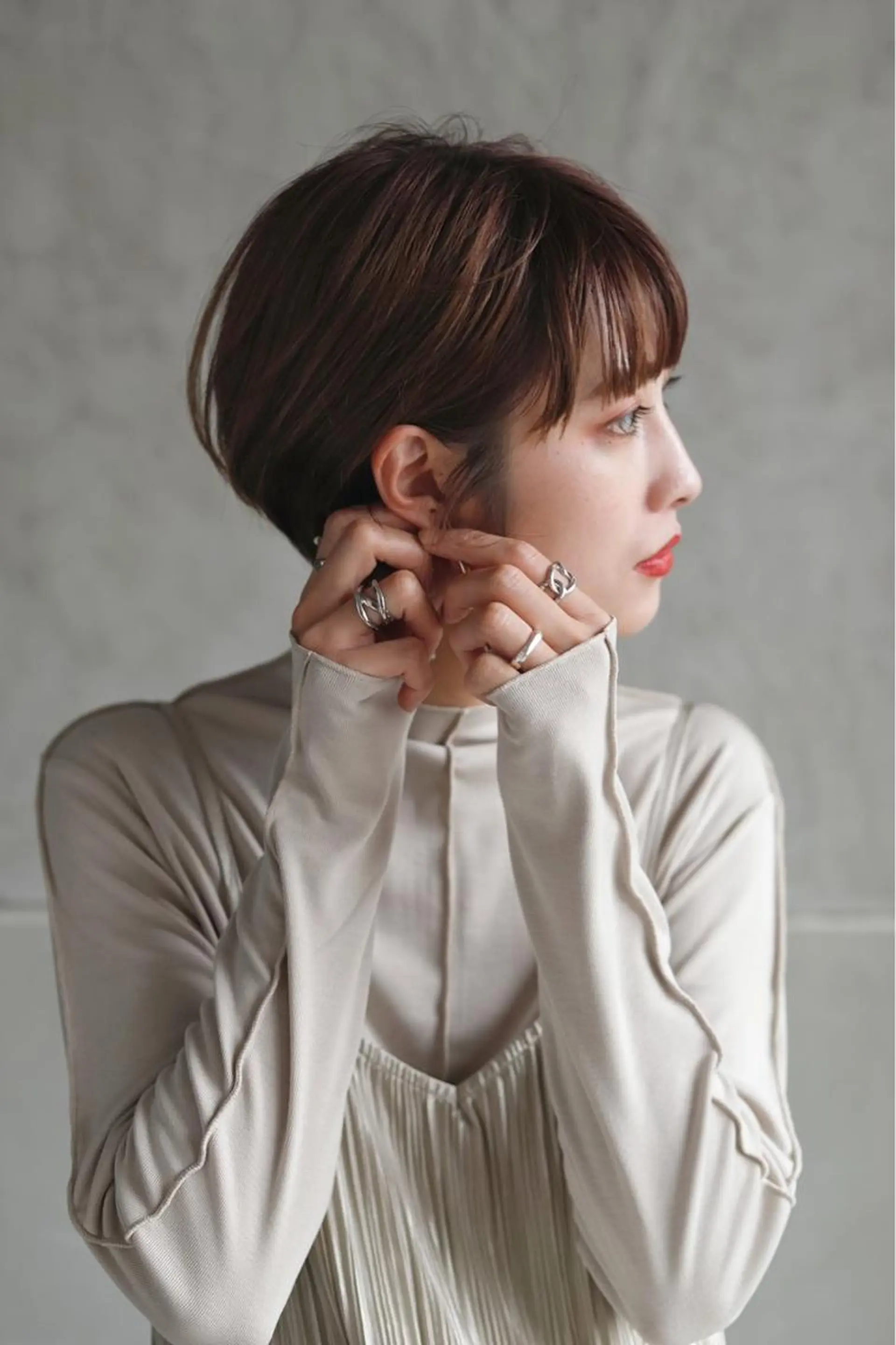 ショート カット ヘアカラー トリートメント 落合 妙佳のヘアスタイル