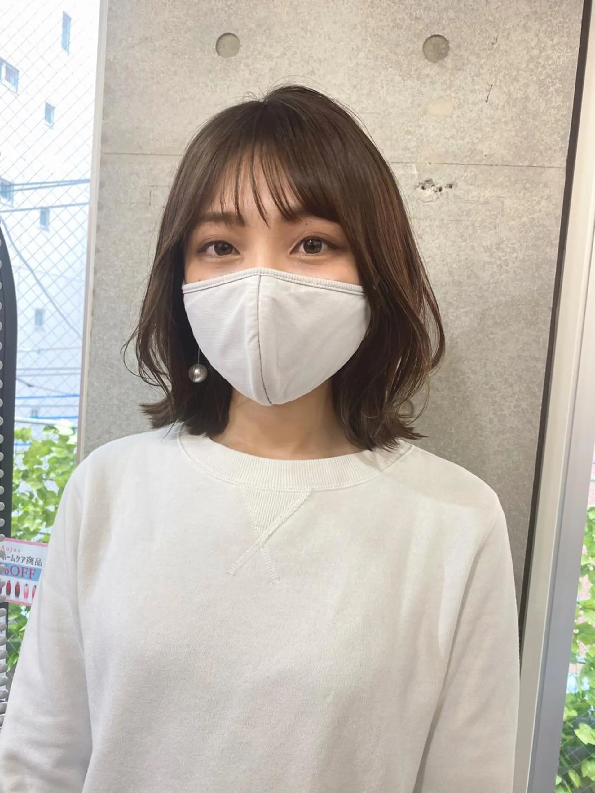 ミディアム カラー ボブレイヤー ベージュカラー オリーブベージュ ボブ レイヤーカット 似合わせレイヤー 🇰🇷荒木洋文のヘアスタイル