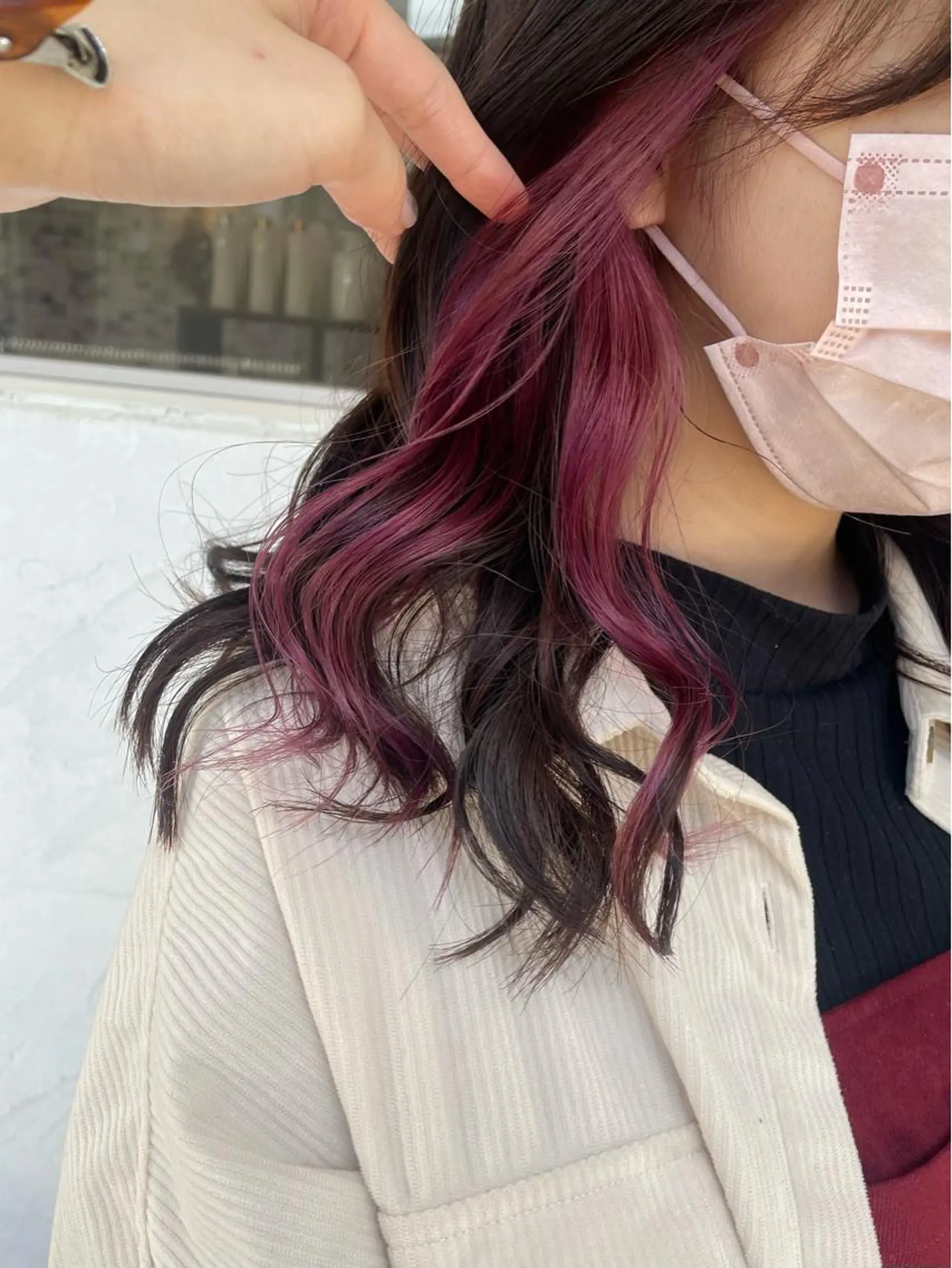 カラー インナーカラー ピンクカラー ヘアカラー 後藤 陽花子のヘアスタイル