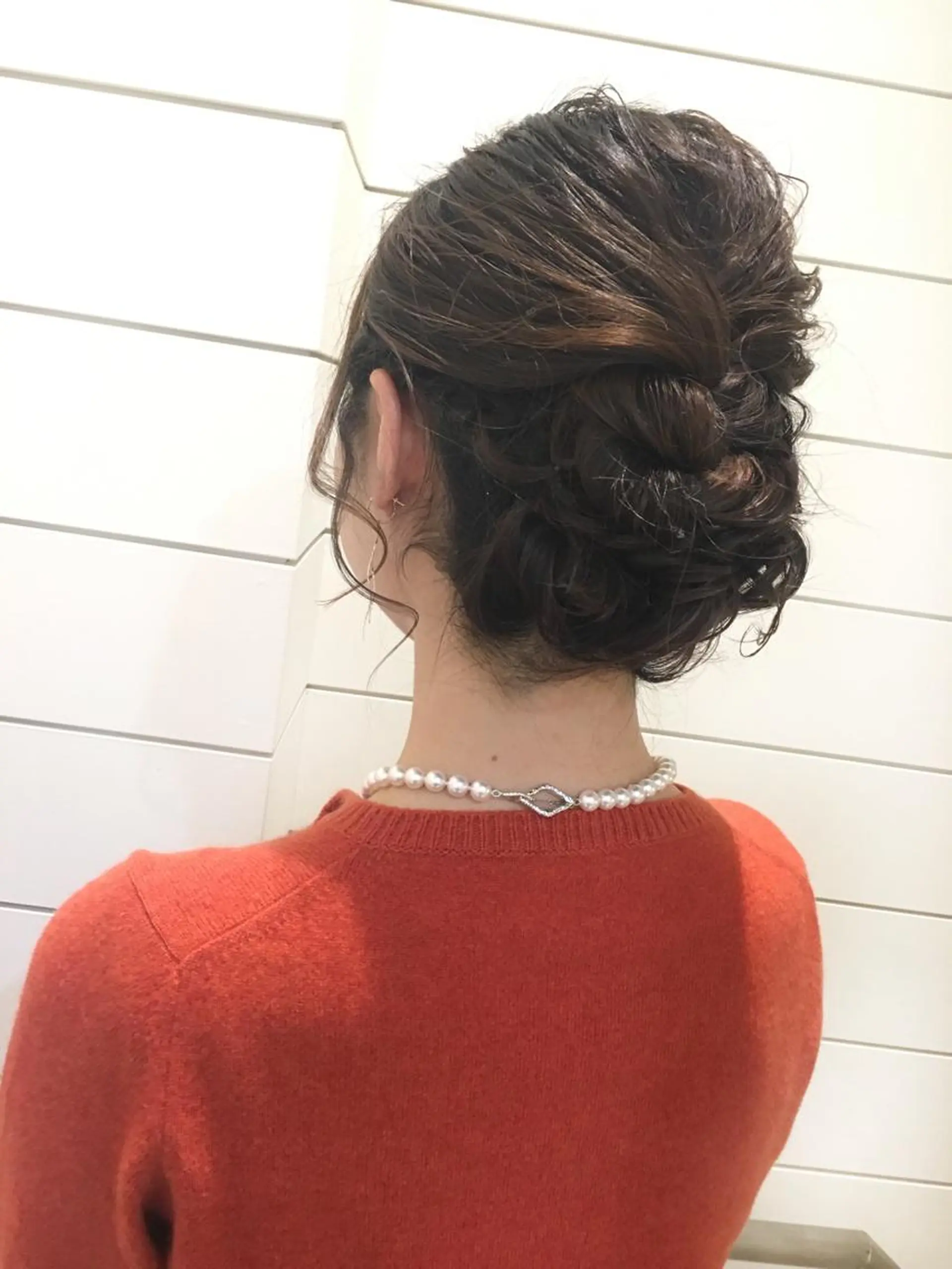 セミロング ヘアアレンジ ヘアセット 鍵山 千秋のヘアスタイル