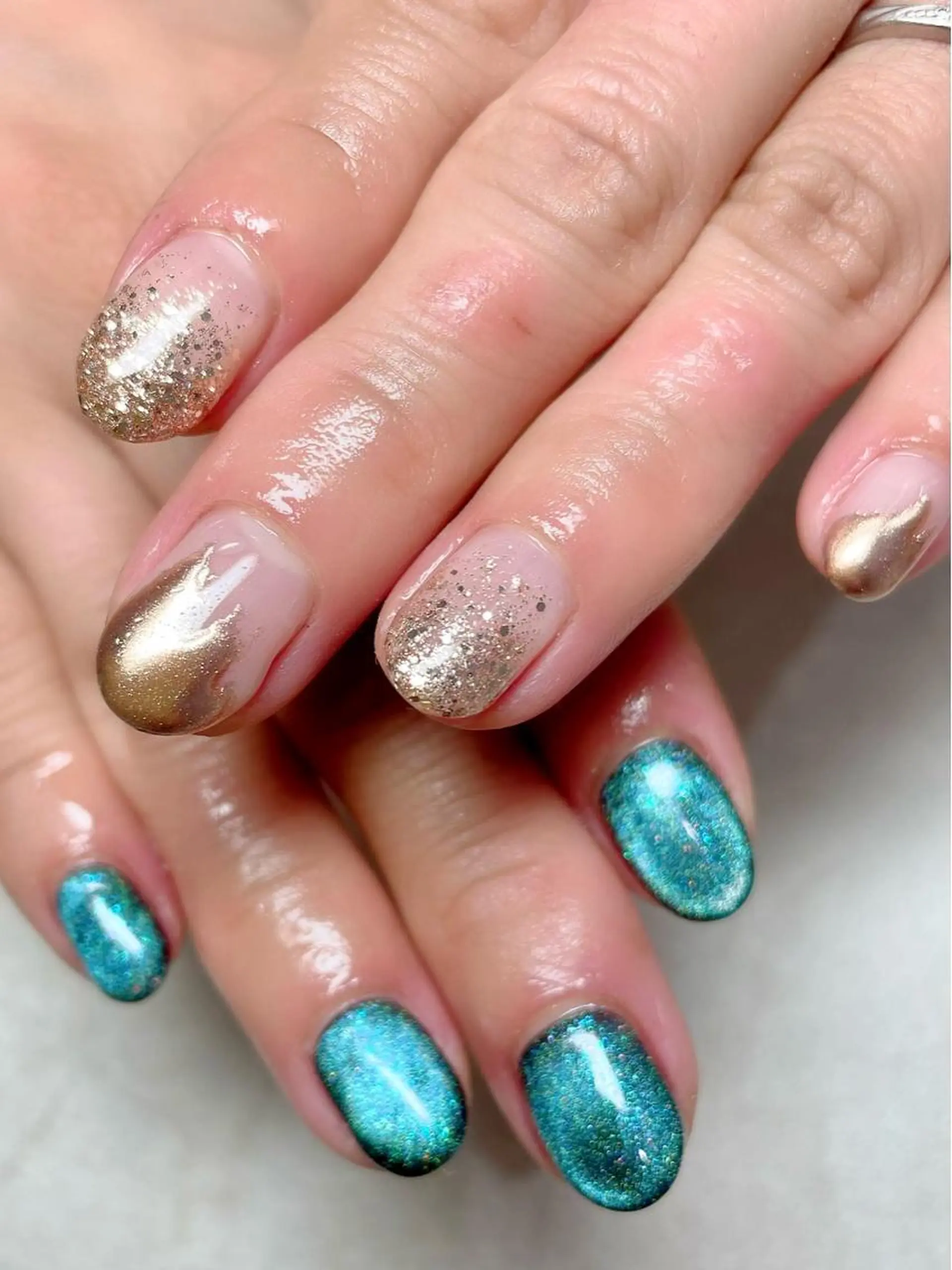 ネイル アートネイル マグネットネイル ミラーネイル lemon nailレモンネイルのネイルデザイン