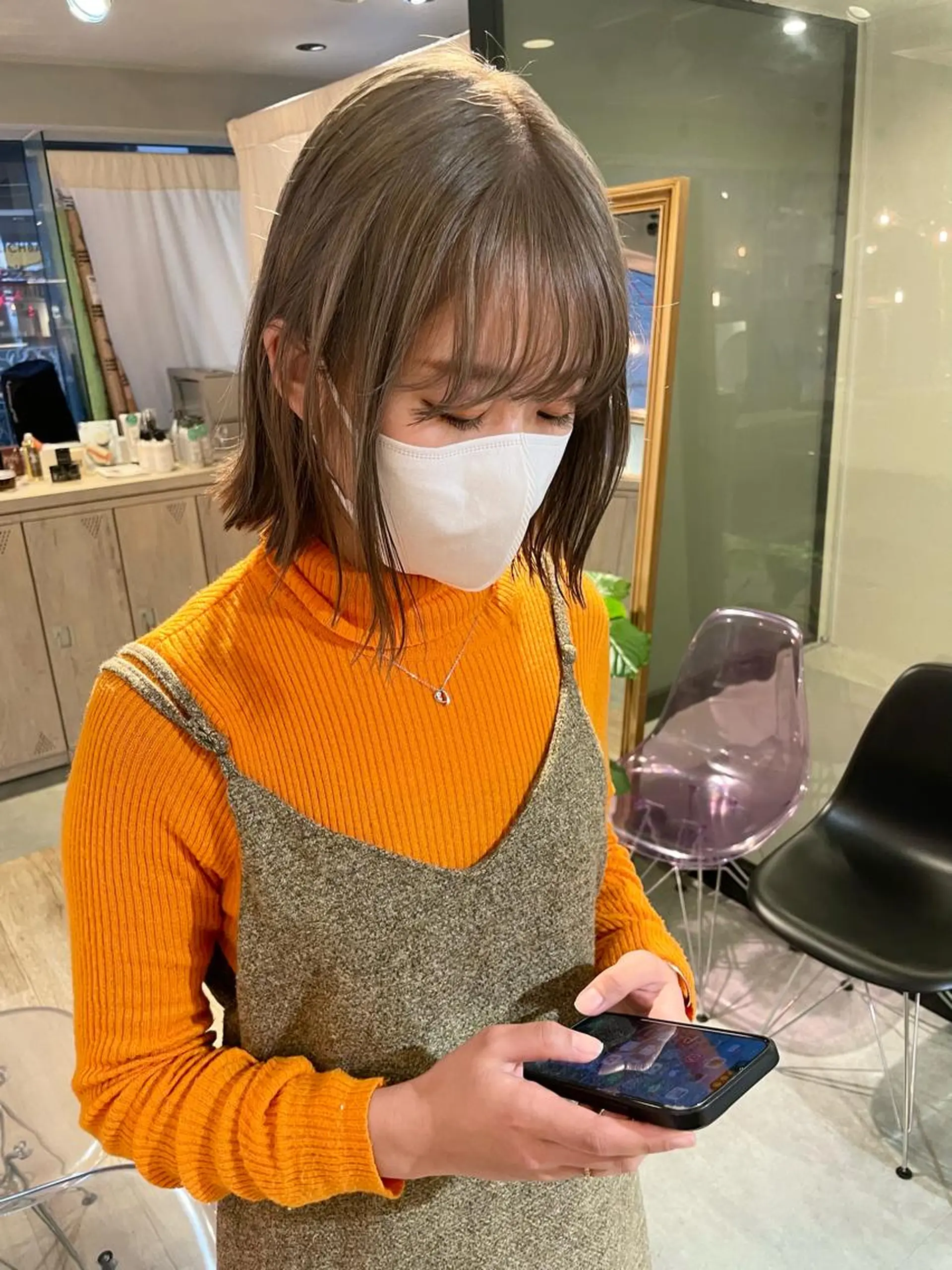 ショート カラー ボブ/パーマ 古家 佑真のヘアスタイル