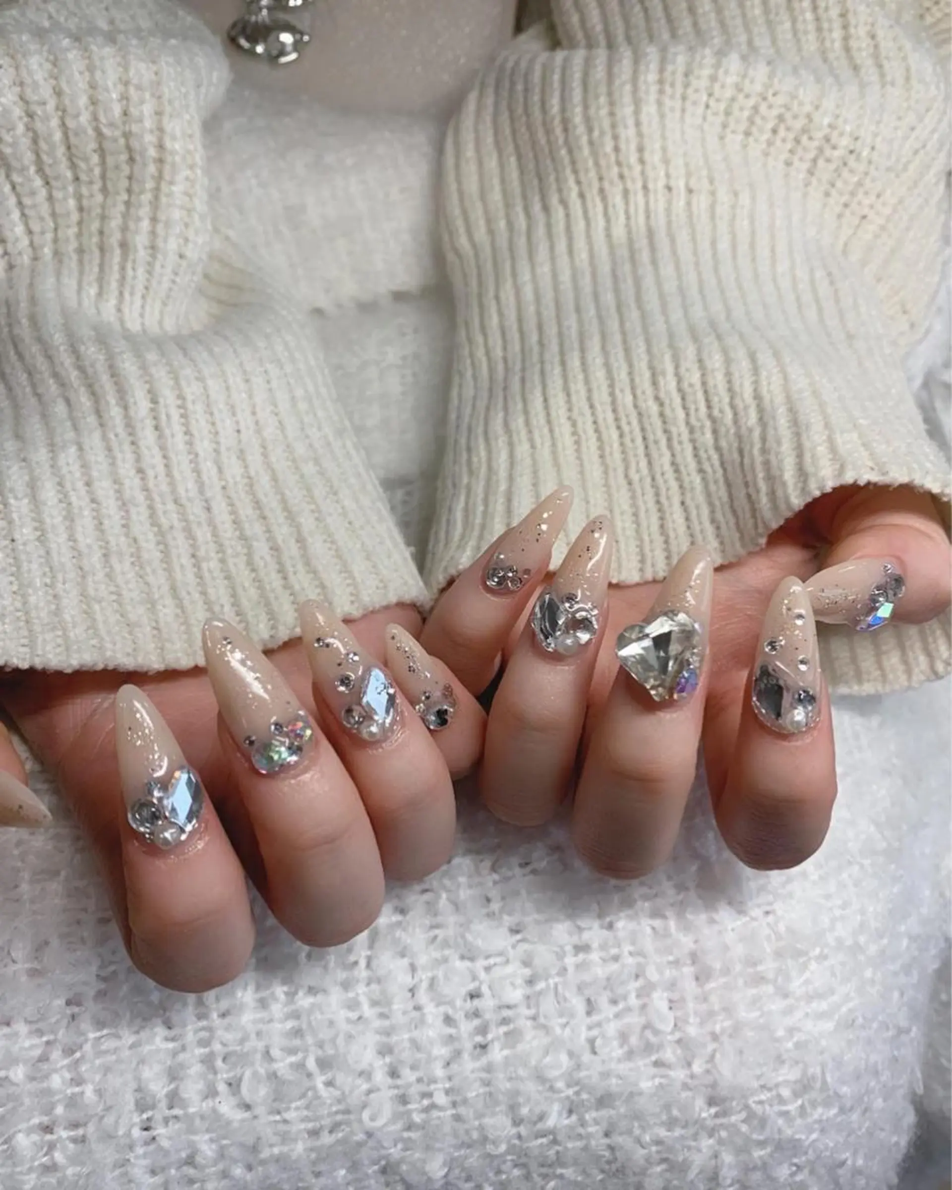 ネイル 長さ出し キラキラネイル 韓国ネイル スカルプネイル ワンホンネイル *･*MIMnail 1号店･*:･*のネイルデザイン