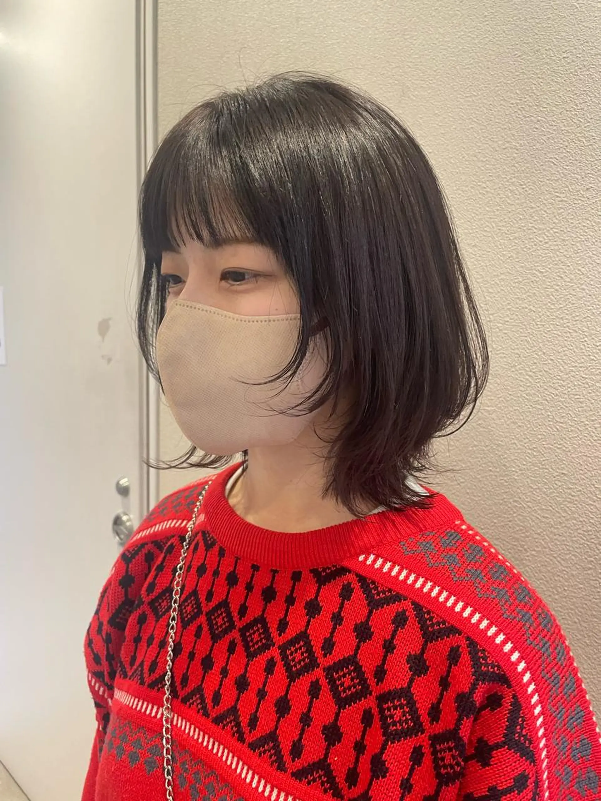 ミディアム カラー カット ヘアカラー トリートメント アンニュイヘア/ 顔周りカット/眞弓萌のヘアスタイル