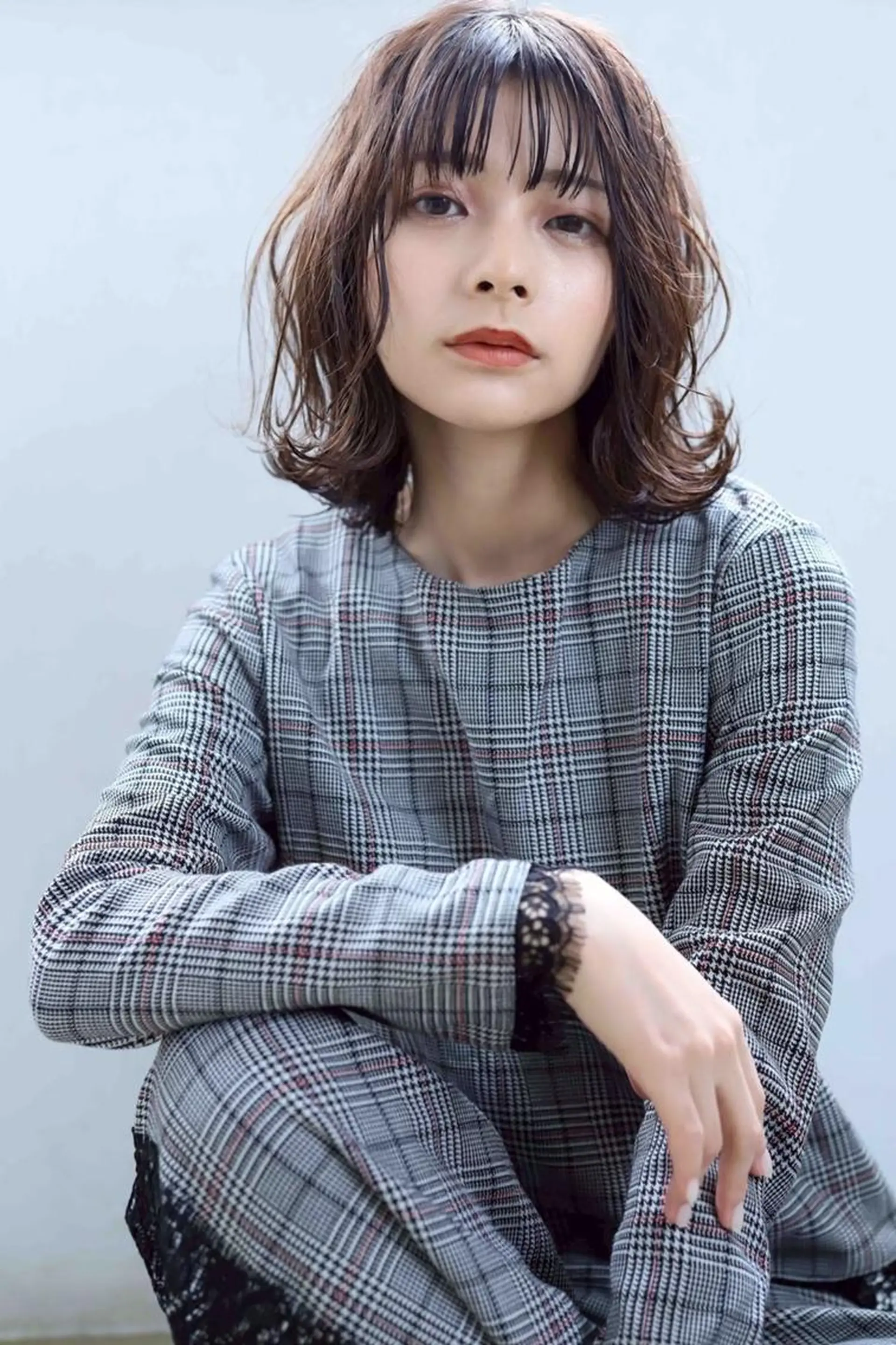 ミディアム 井上 未悠のヘアスタイル