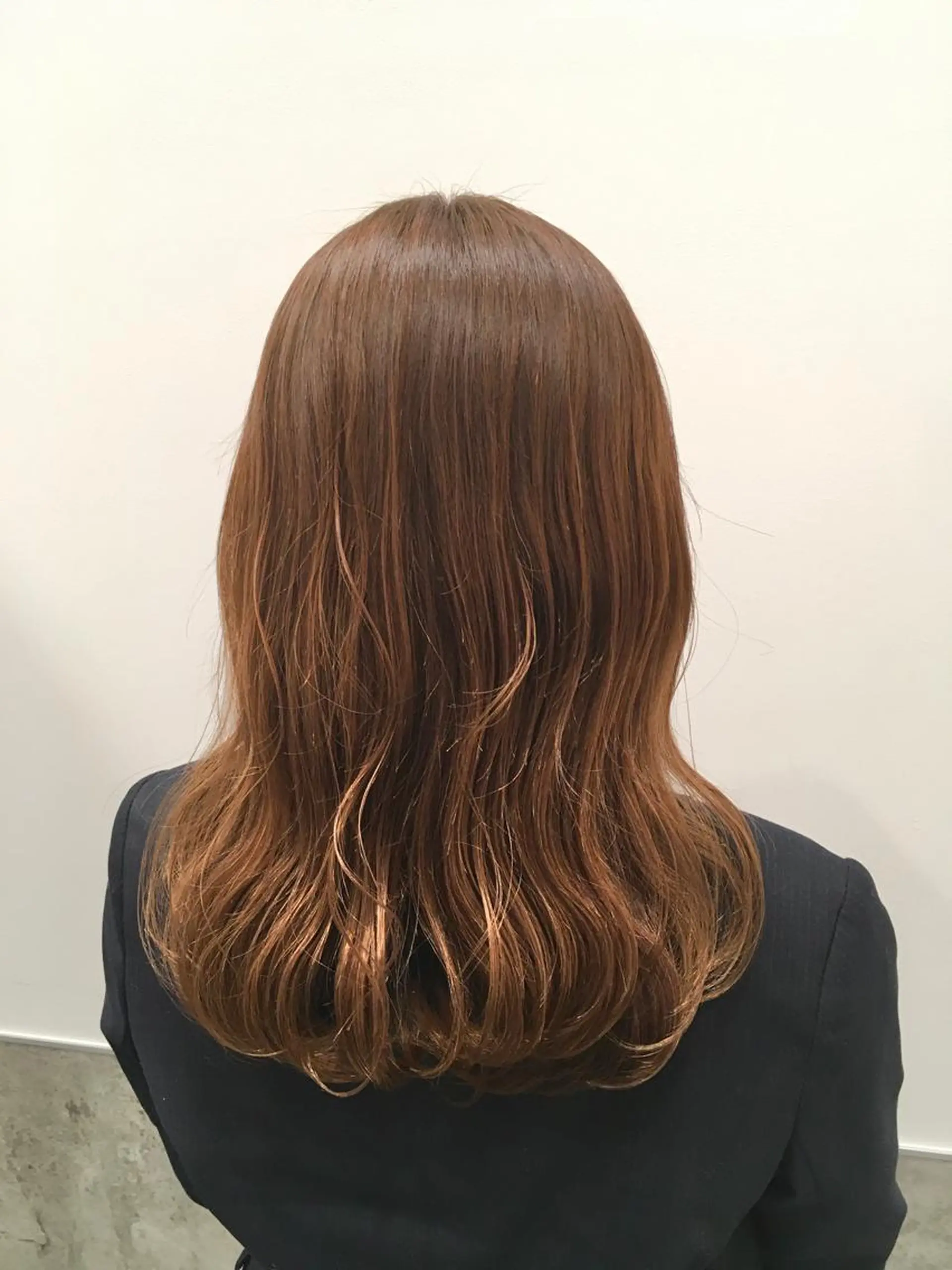 セミロング カラー ベージュカラー オレンジ オレンジベージュ yoshi ☆のヘアスタイル