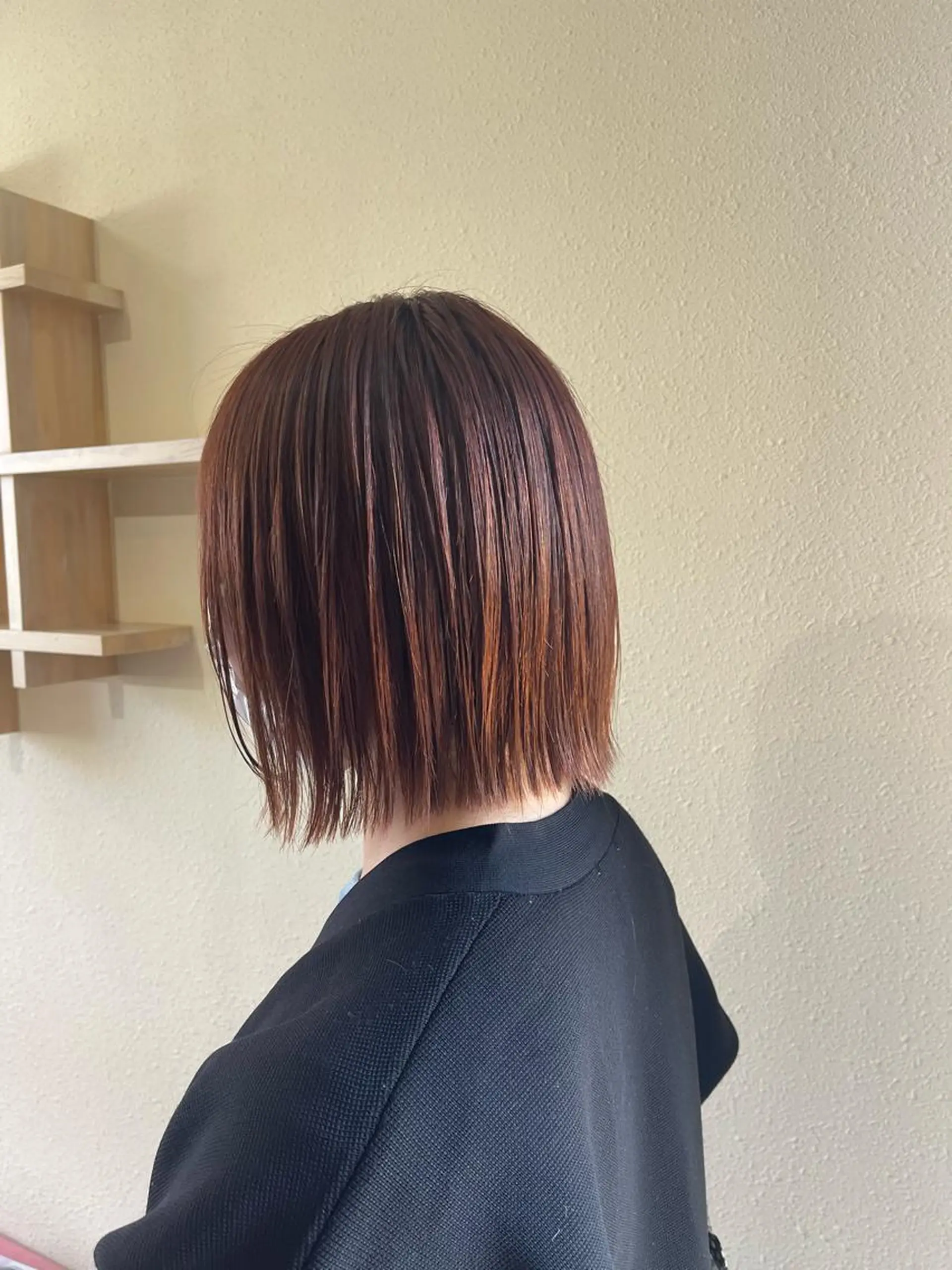 ミディアム カット 縮毛矯正 トリートメント 梶原 真帆のヘアスタイル