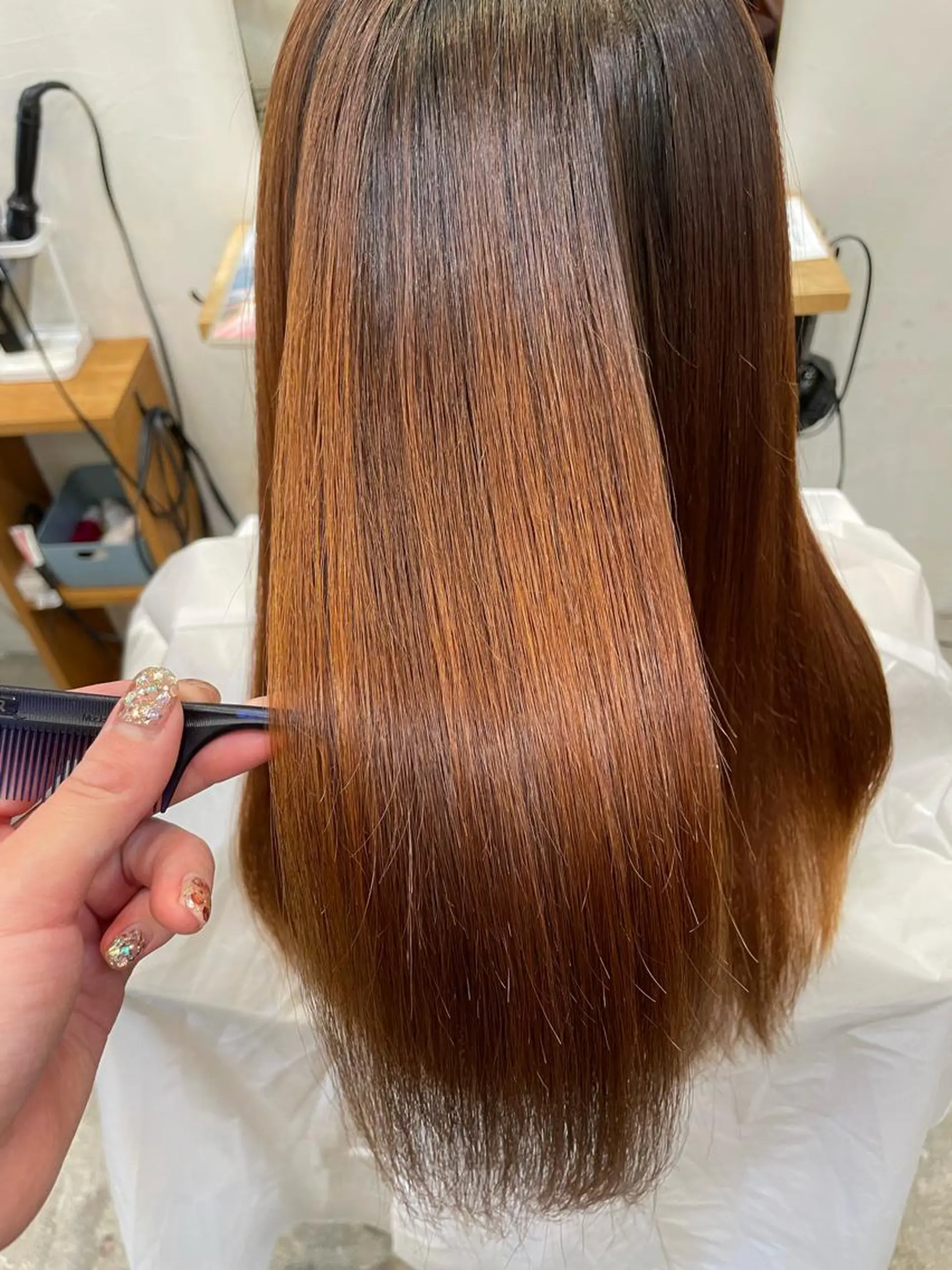 ロング 縮毛矯正 似合わせカットNo1 いちば　ゆなのヘアスタイル