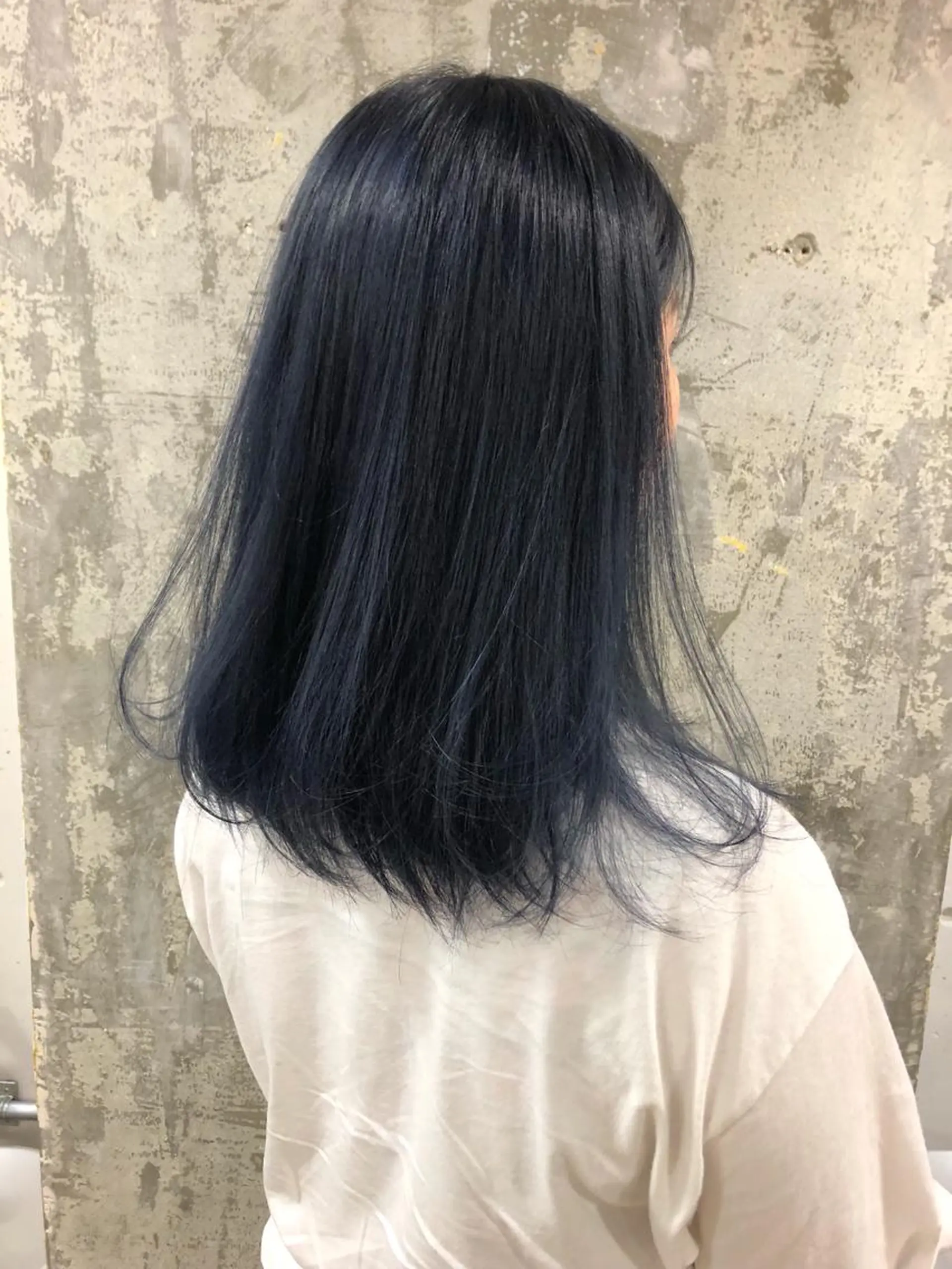 ロング カラー アッシュ ブリーチ ネイビーカラー Pia ツボイ ケイタのヘアスタイル