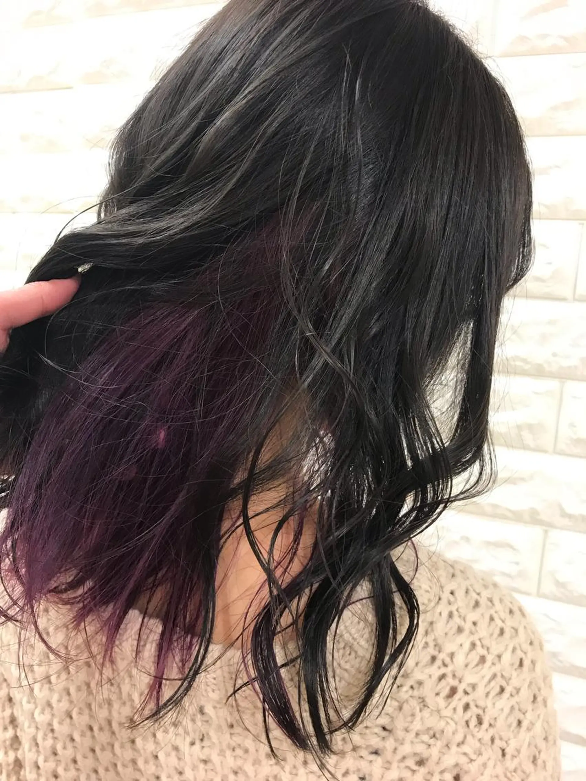 セミロング カラー 顔まわりカット✄ ベージュカラー🧸のヘアスタイル