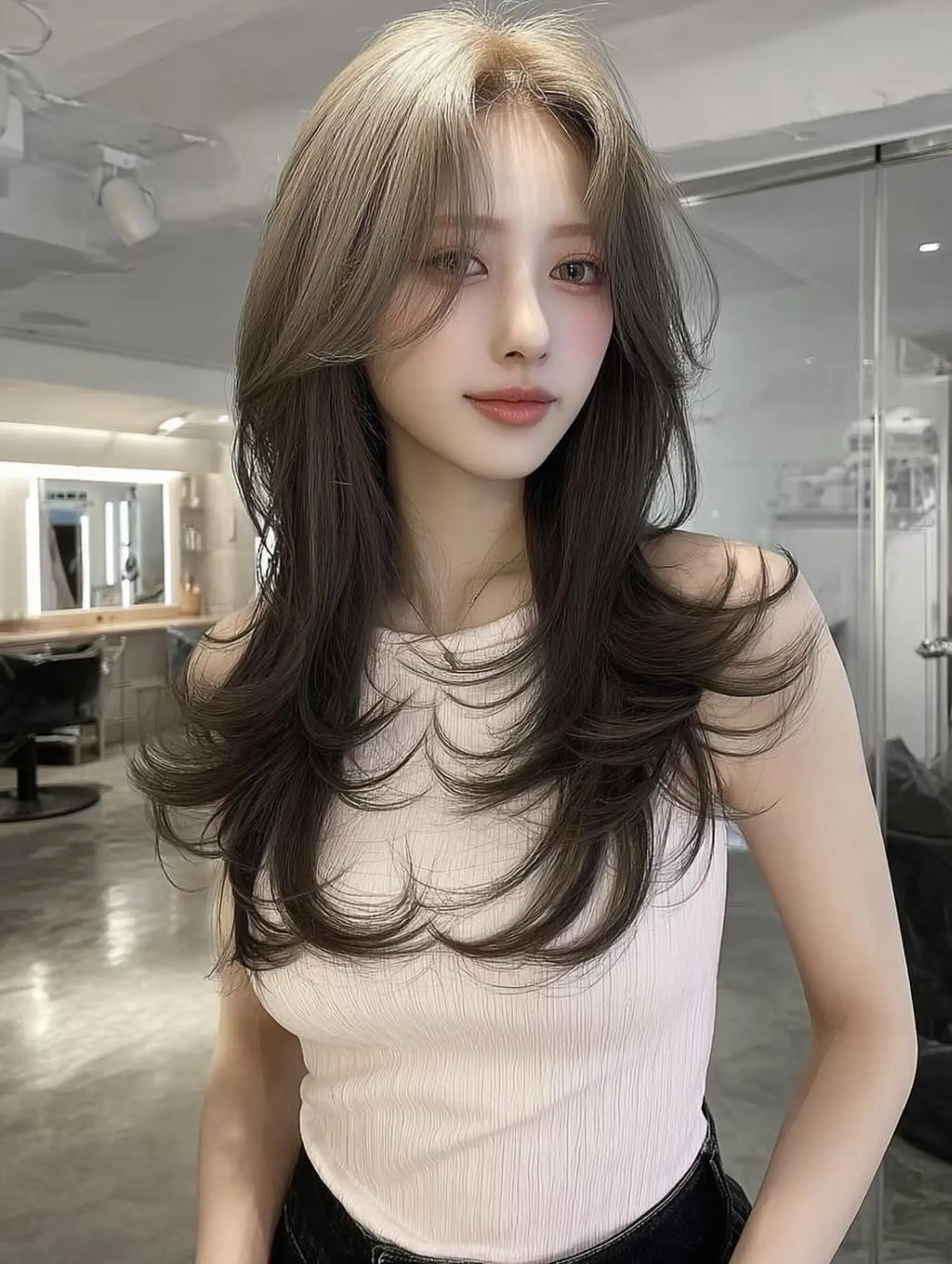 ロング カット ヘアカラー 酸性ストレート/ 髪質改善/イソヤトモのヘアスタイル