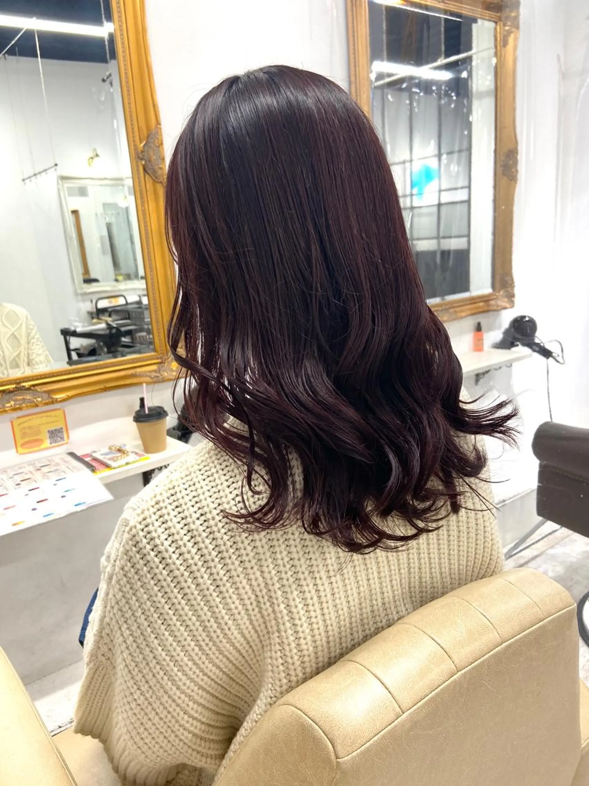 セミロング カラー ブリーチ ブリーチなしカラー レッドカラー カット ヘアカラー トリートメント 二児のパパで店長な 戸田健治のヘアスタイル