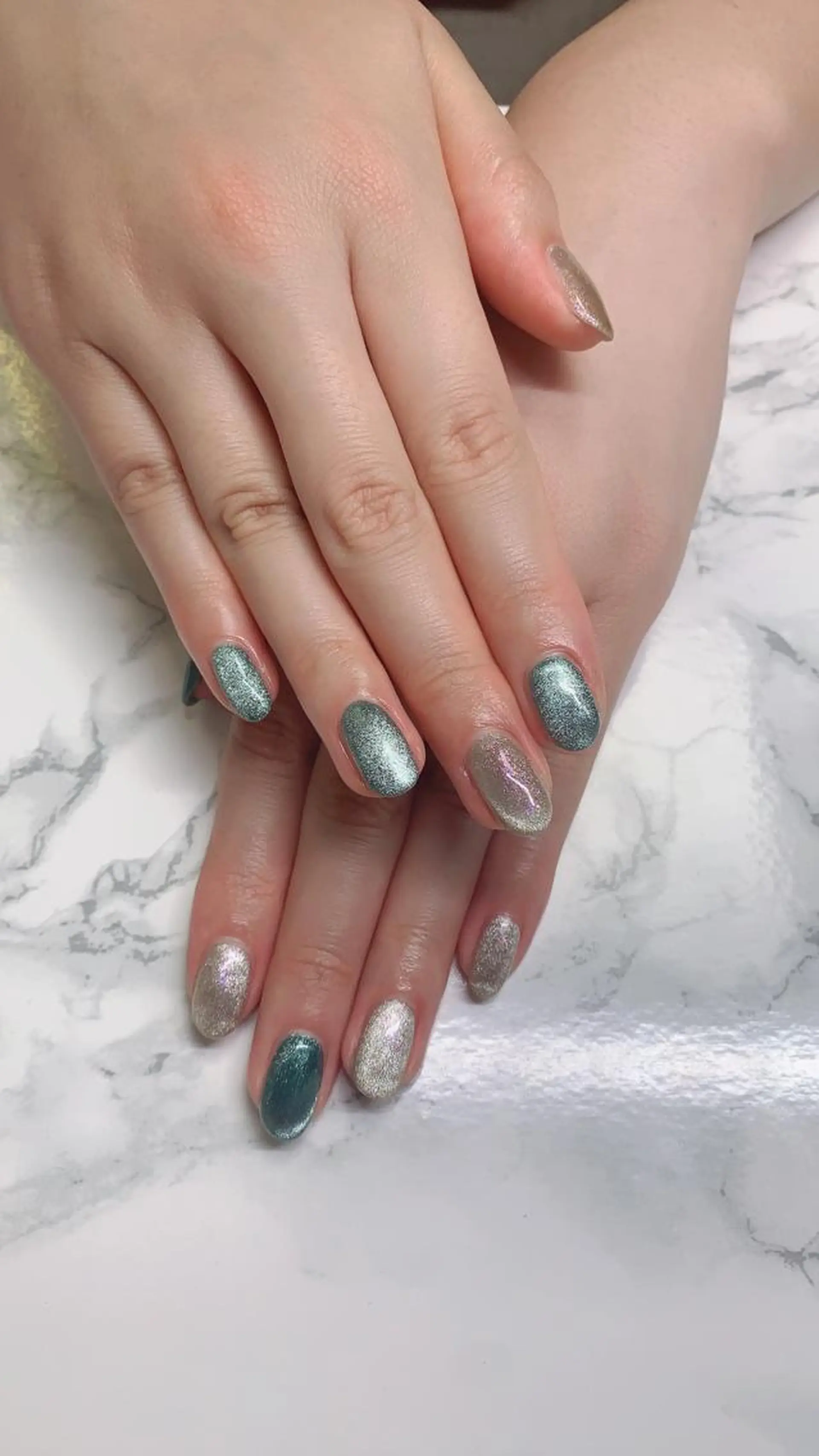 ネイル ハンドネイル はな💎ネイル ワンホン、長さ出しのネイルデザイン