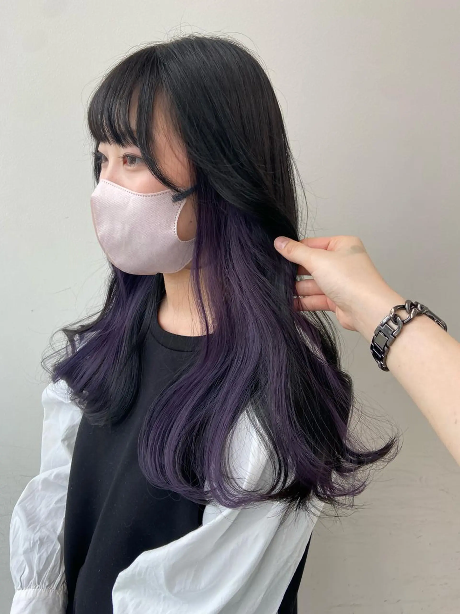ロング パープルカラー 韓国風ヘア 韓国レイヤー/ヘア カラー🎀ayamiのヘアスタイル