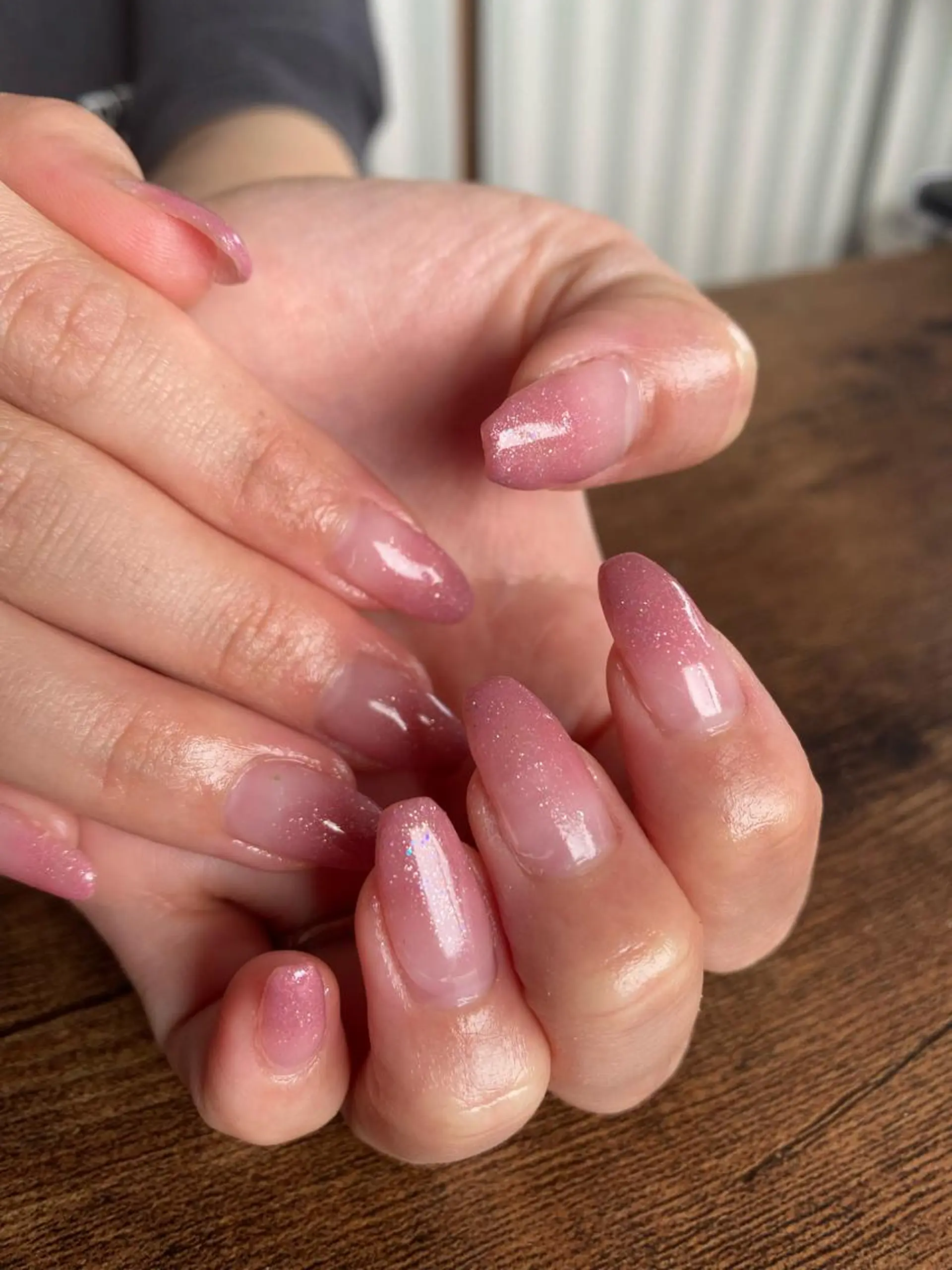 ネイル ラメ(グリッター) ラメグラデーション 鹿島台ネイルサロン/ 長さだし◎のネイルデザイン