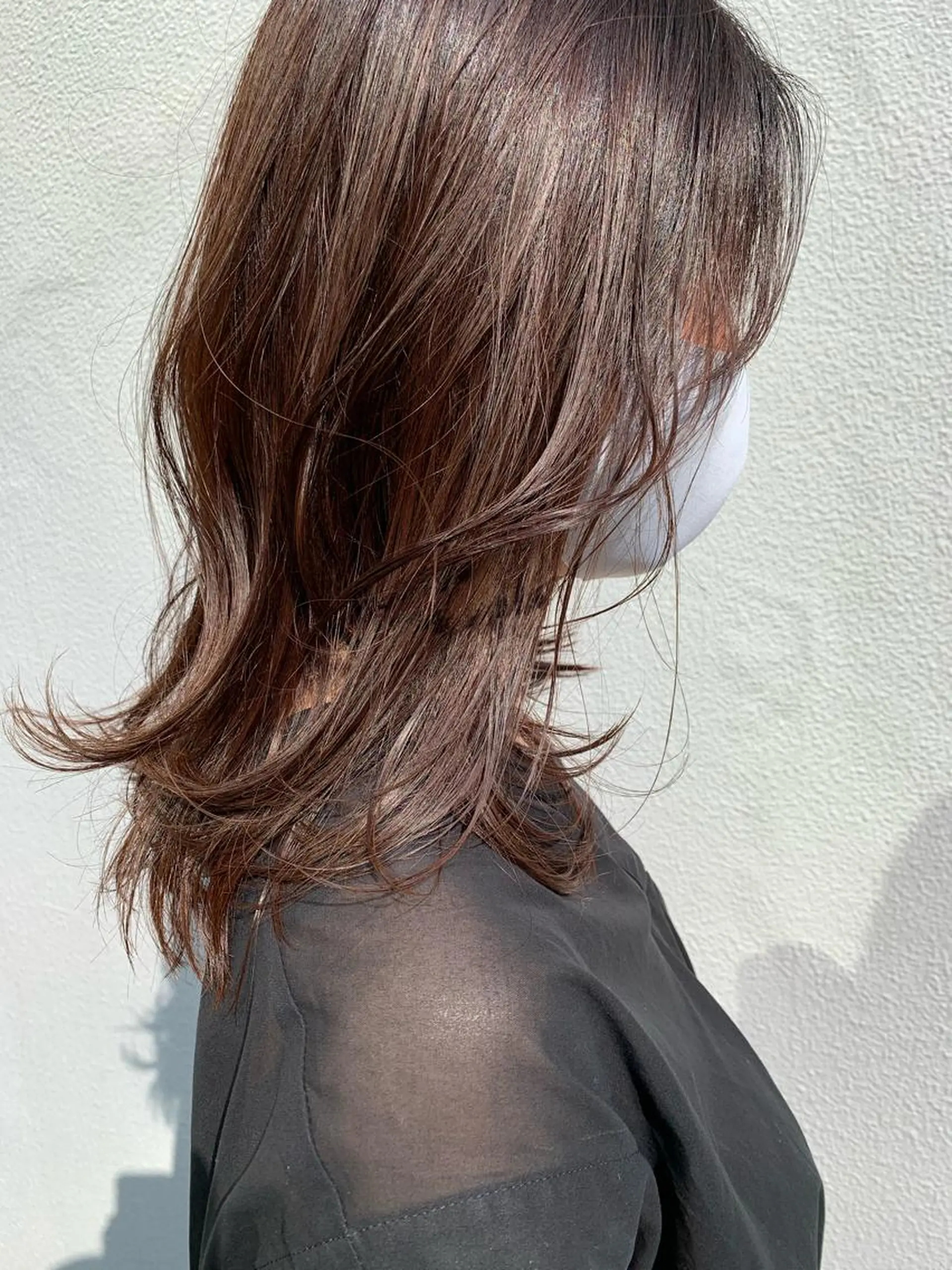 セミロング カット ヘアカラー トリートメント 落合 妙佳のヘアスタイル