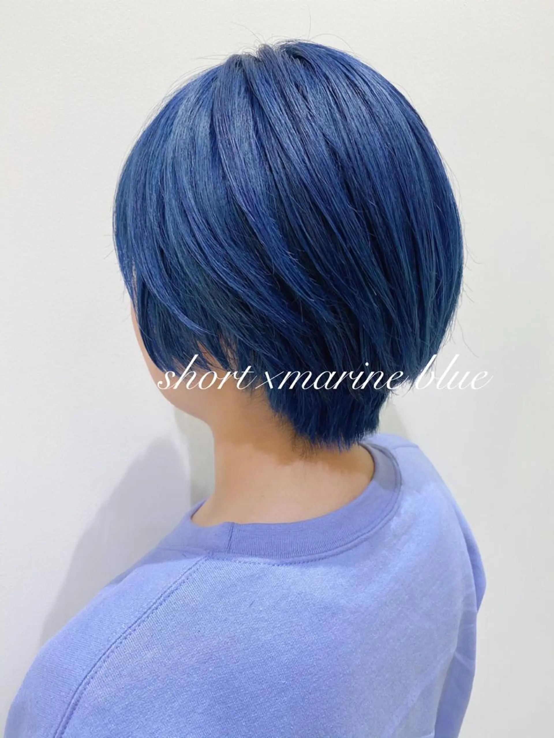 ショート カラー ブリーチ ブルーカラー ヘアカラー トリートメント 横浜🍒ルーツカラー エクステ／RIEのヘアスタイル