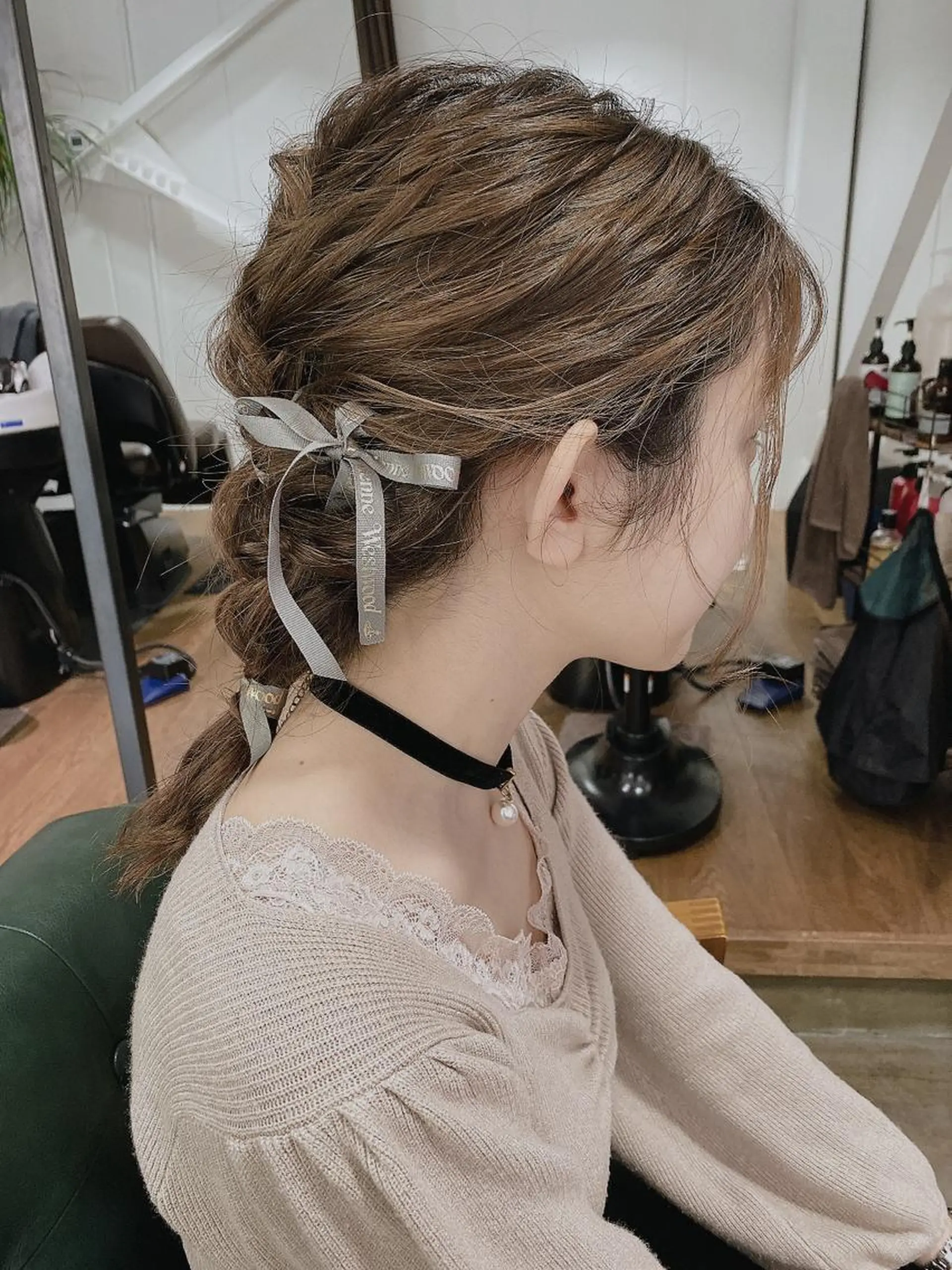 セミロング ヘアアレンジ ヘアセット MR.GOOD MORNINGフジイのヘアスタイル