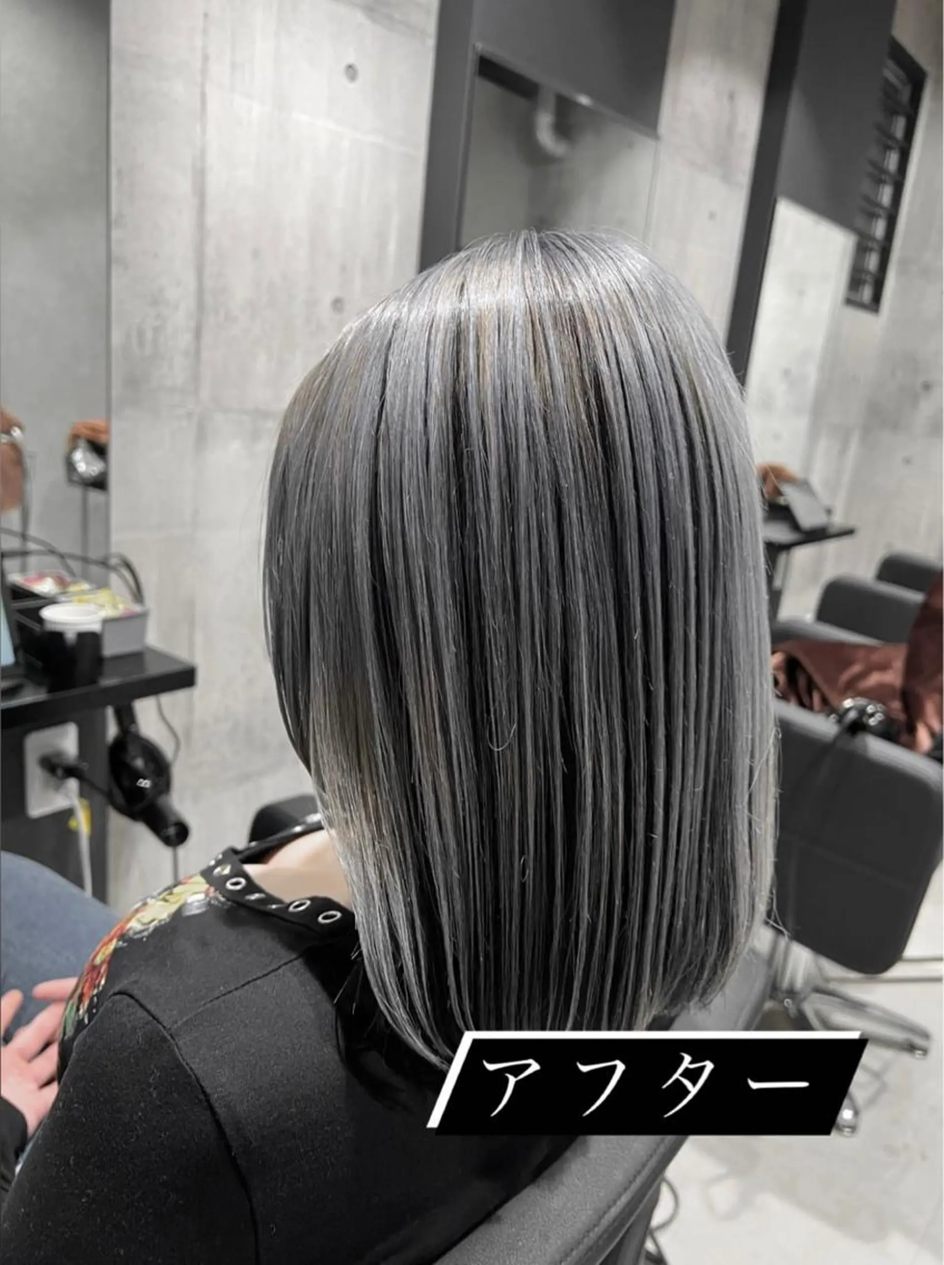 ミディアム カラー ヘアアレンジ シルバー 髪質改善_WHITE RYUSUKEのヘアスタイル