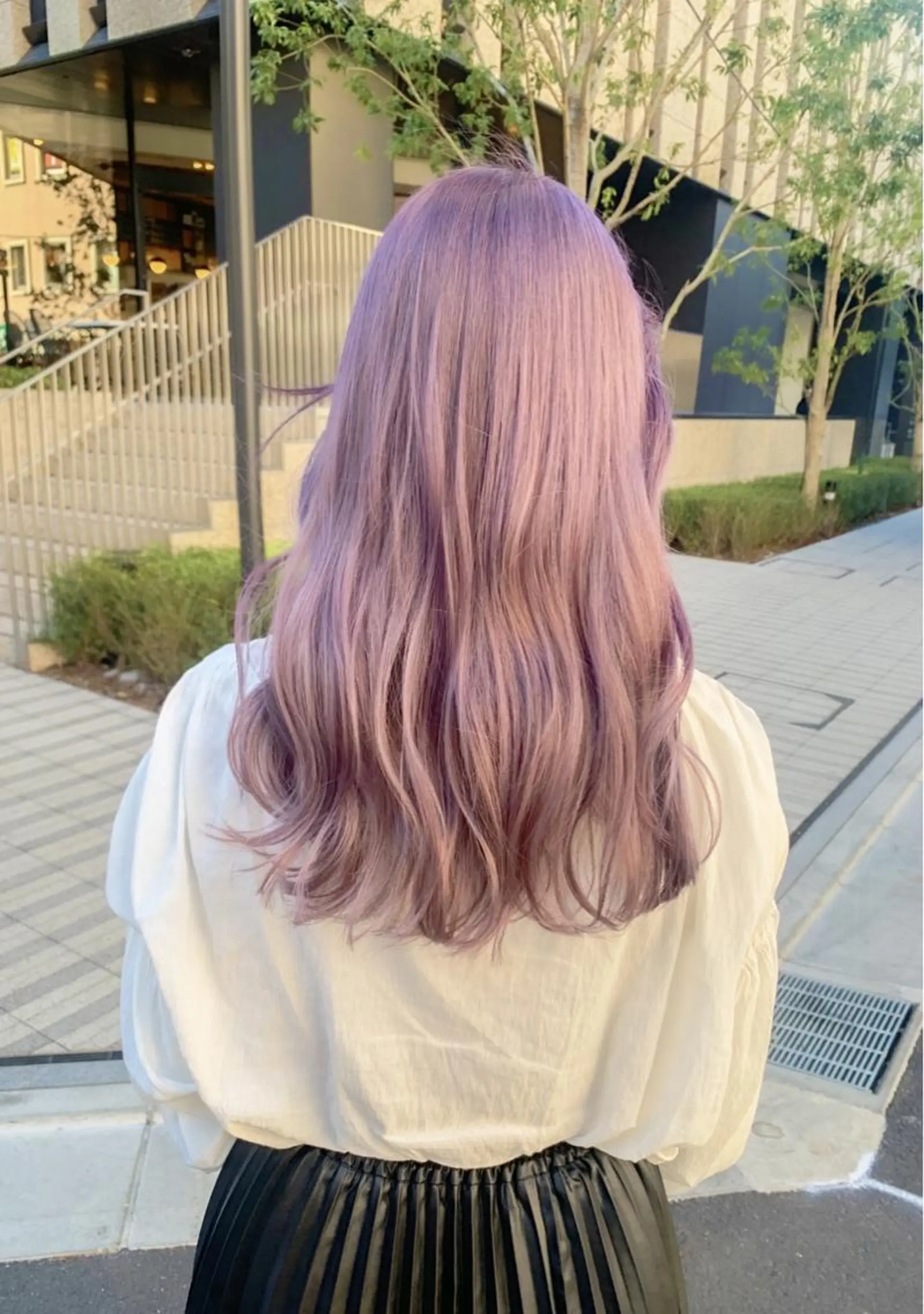 セミロング カラー ブリーチ 透明感カラー ヘアカラー トリートメント 渋谷ケアブリーチ Suuのヘアスタイル