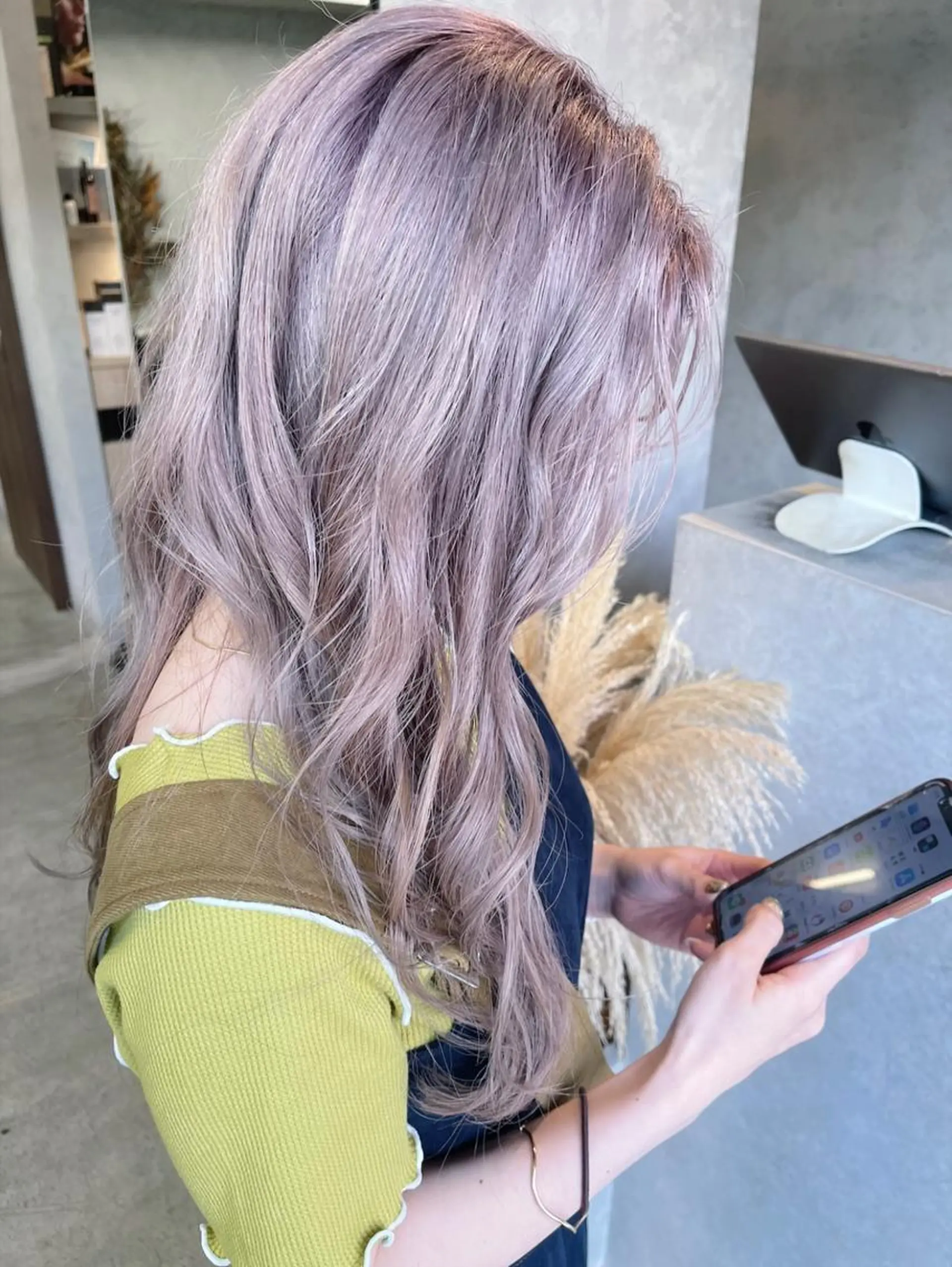 ロング カラー ブリーチ ピンクカラー パープルカラー シルバー ダブルカラー /まつ毛パーマ🎀のヘアスタイル