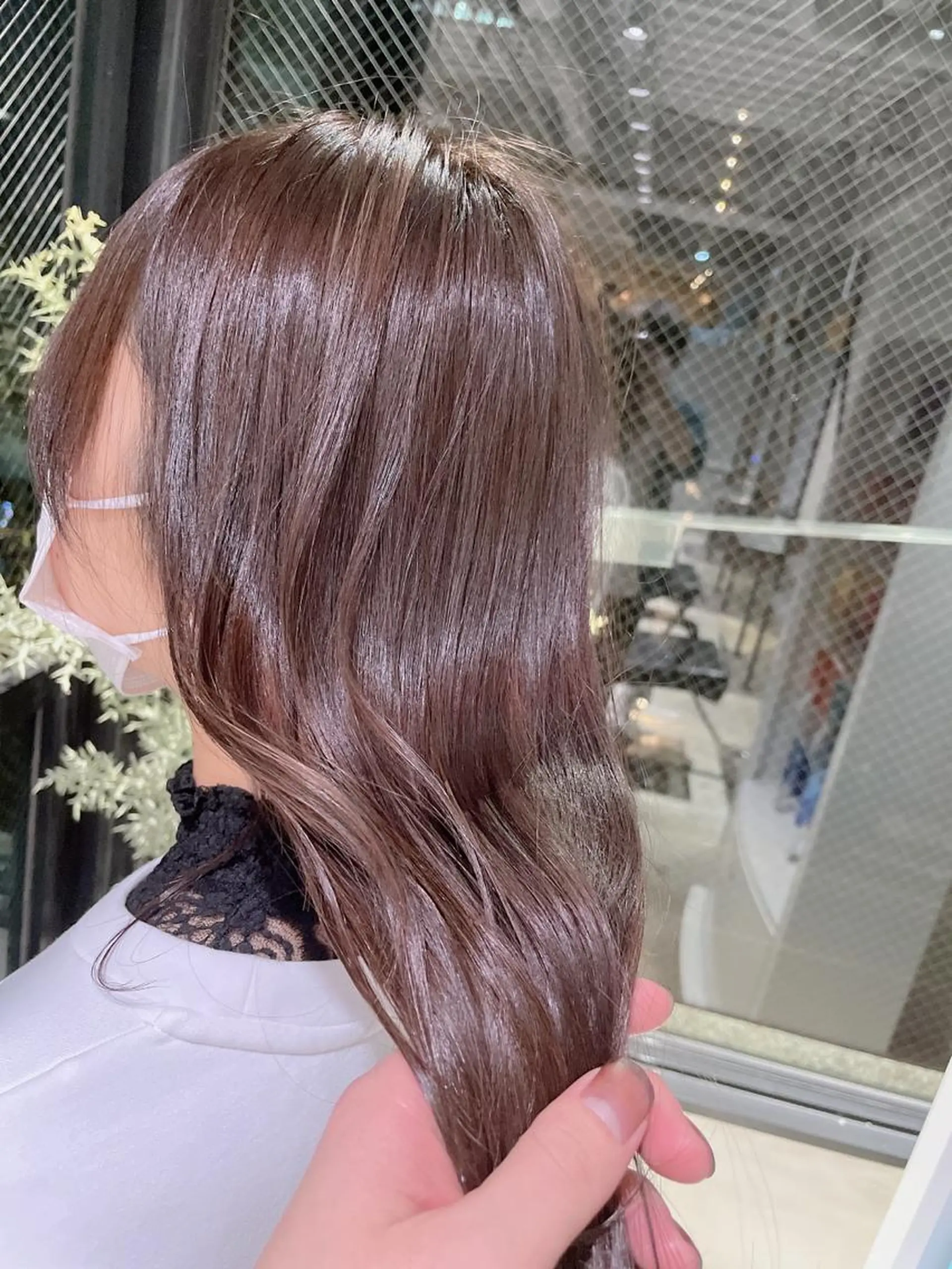 ミディアム 美髪矯正/艶カラー ボブ/栄/鐘ヶ江純也のヘアスタイル