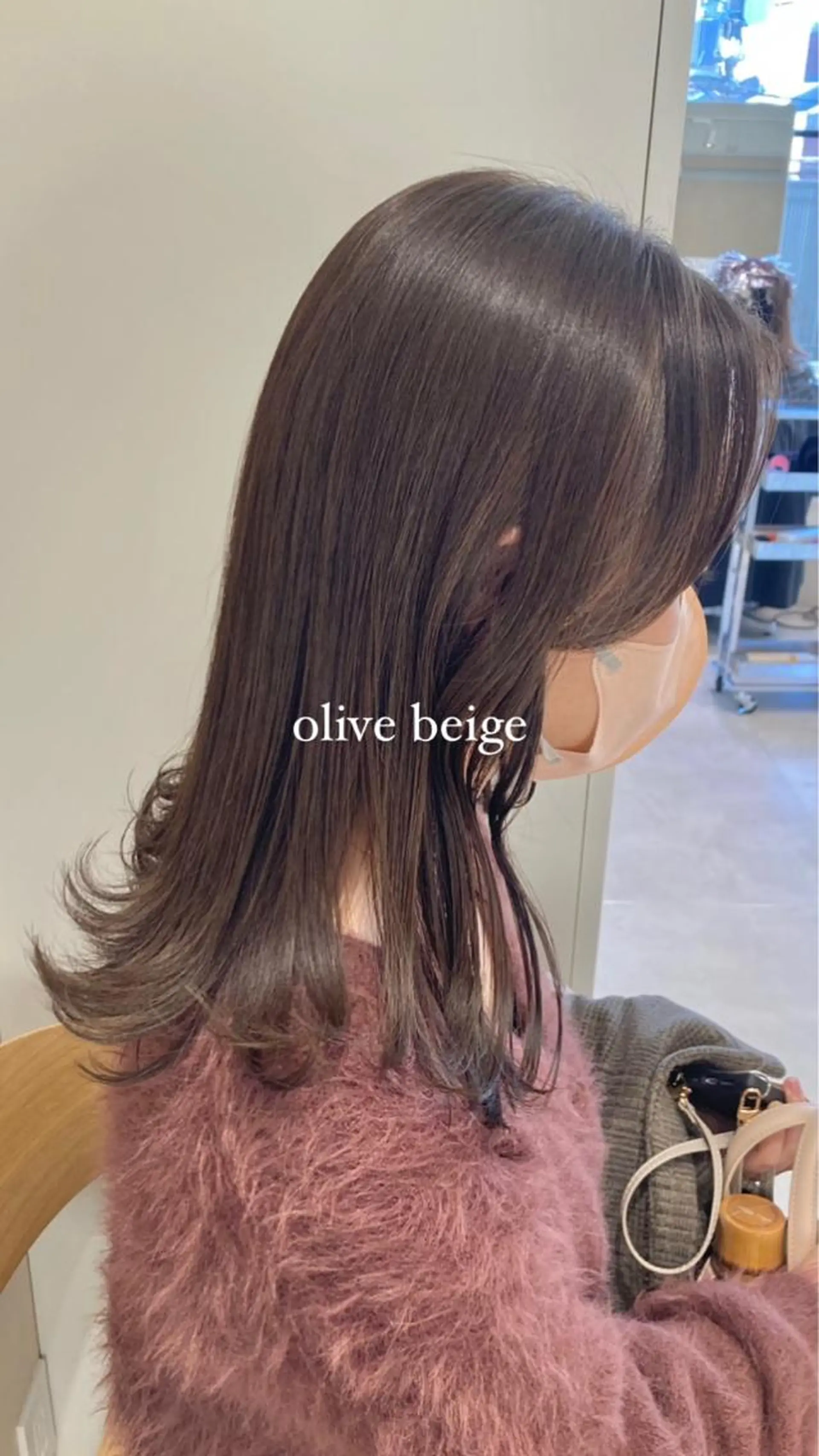 ミディアム カラー 透明感カラー ハイライトカラー オリーブカラー オレンジ ハイライト MURANAKA RYOのヘアスタイル
