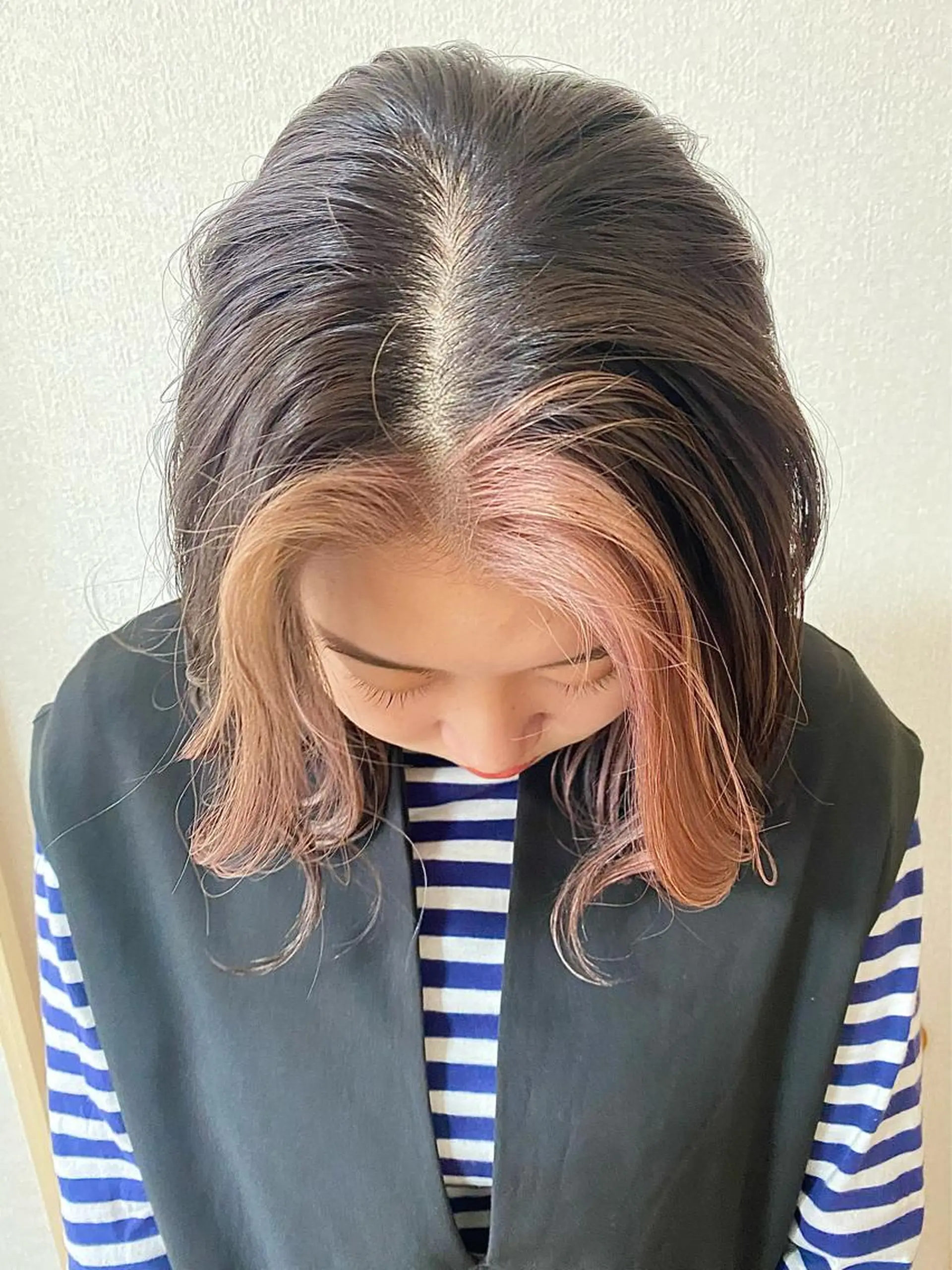 ミディアム カラー ハル🌸柔色/ ブリーチなし/艶髪のヘアスタイル