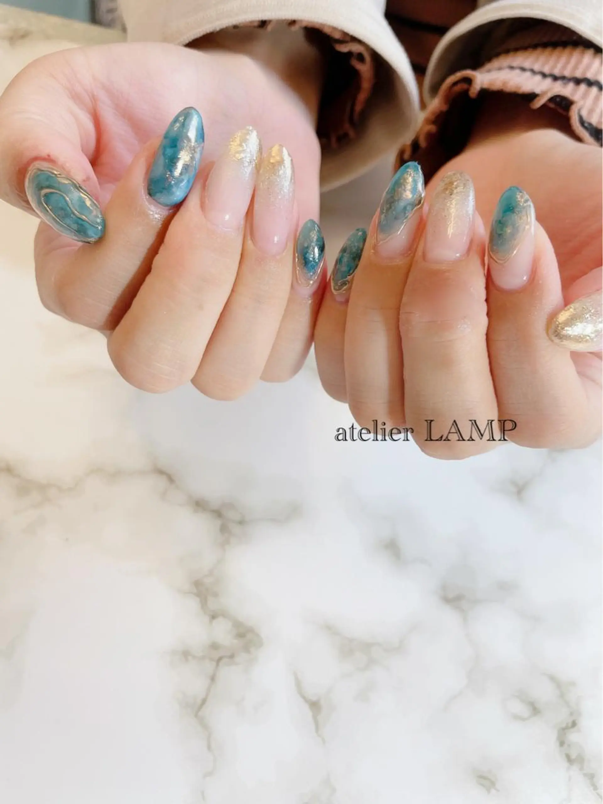 ネイル ブルー ニュアンスネイル NANA no artのネイルデザイン