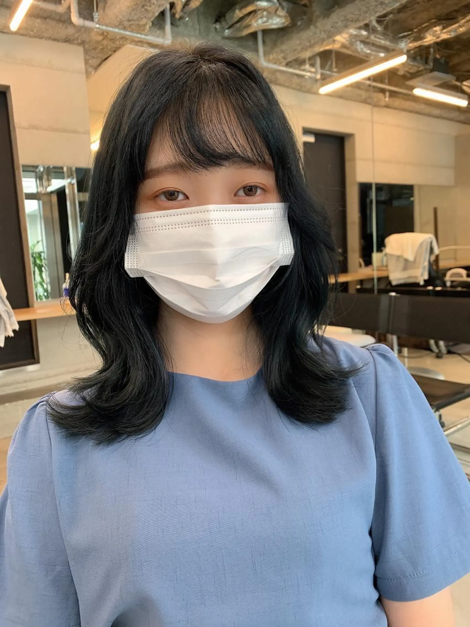 ミディアム カラー 透明感/オリーブ/ グレージュ/YUKAのヘアスタイル