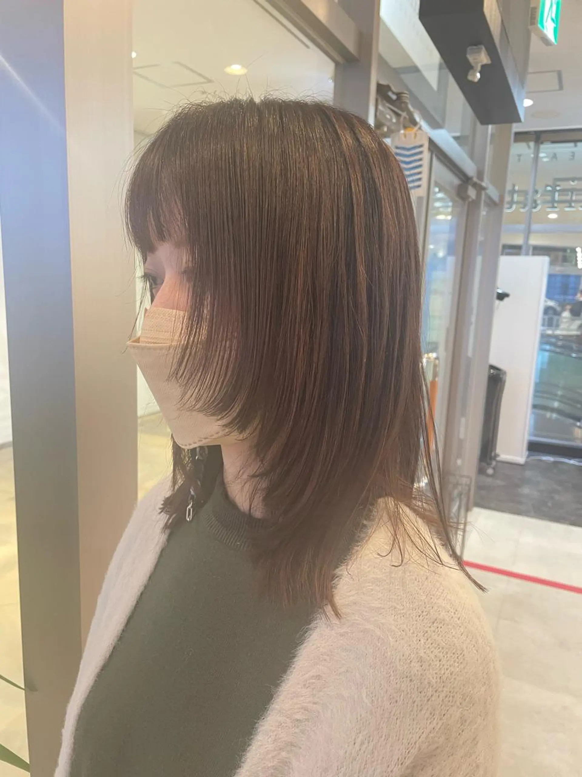 ミディアム 顔周りカット 中尾 唯音名のヘアスタイル