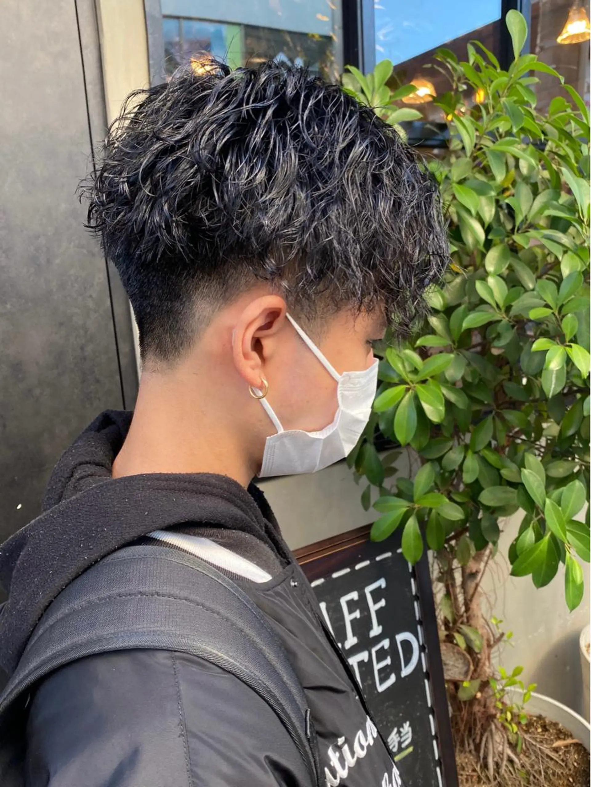 ショート パーマ メンズ ツーブロック 【扉gate】野崎 英幸のヘアスタイル