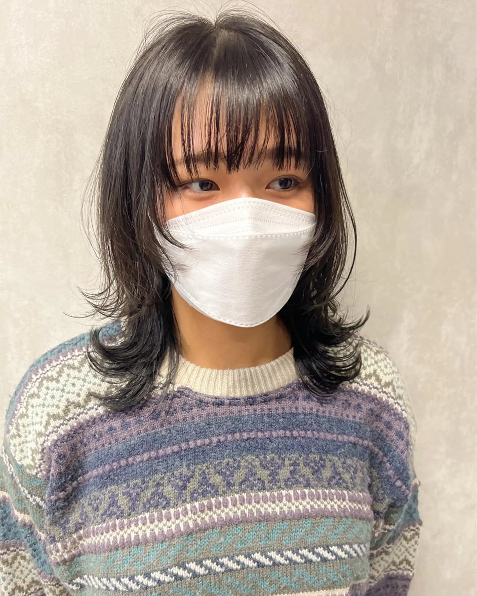 セミロング ブリーチ/ウルフ ハッシュカット/石山のヘアスタイル