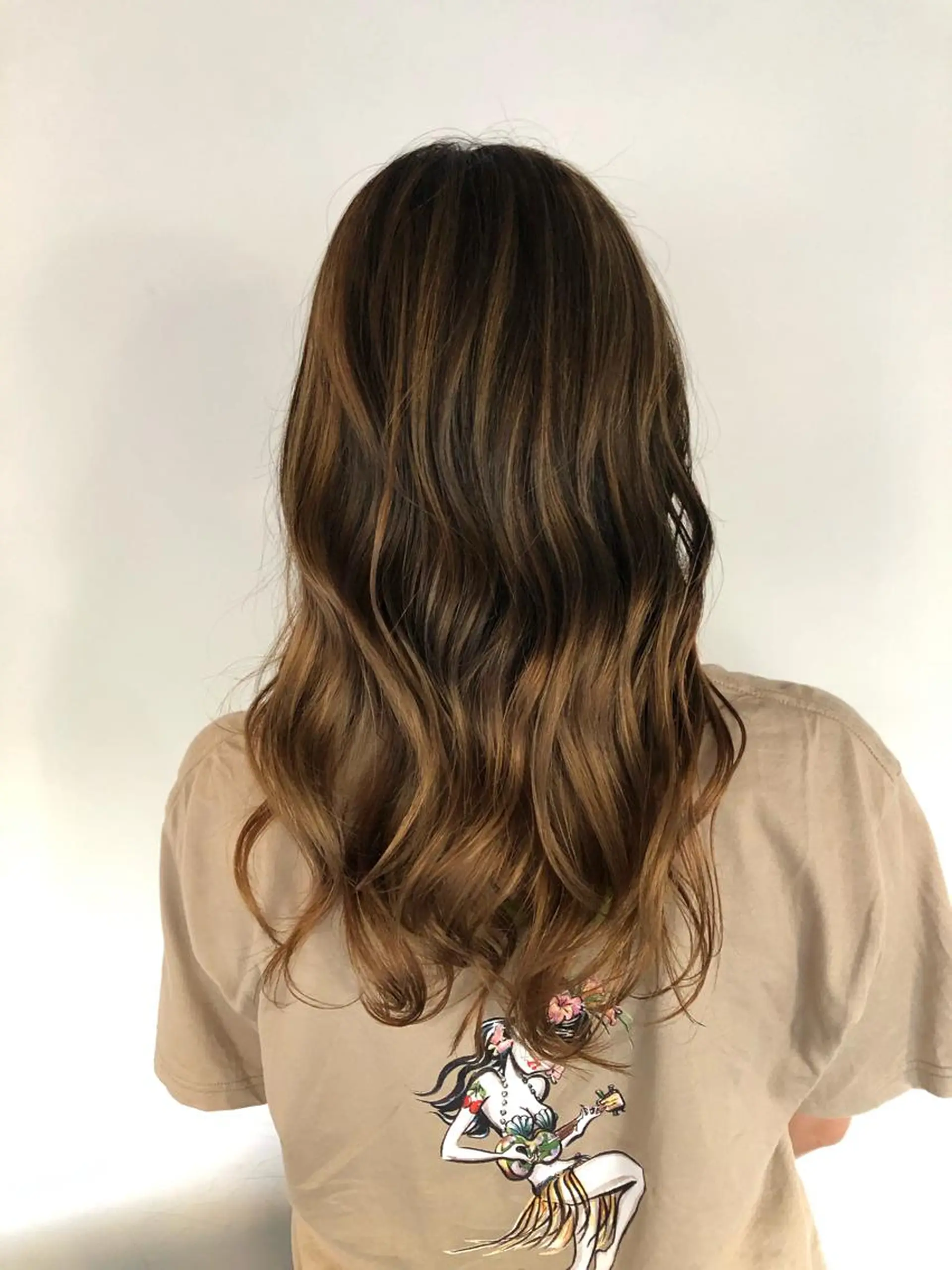 ロング カラー パーマ ヘアアレンジ バレイヤージュ ブリーチ レイヤーカット 暖色ボブ 🍊rikakoのヘアスタイル