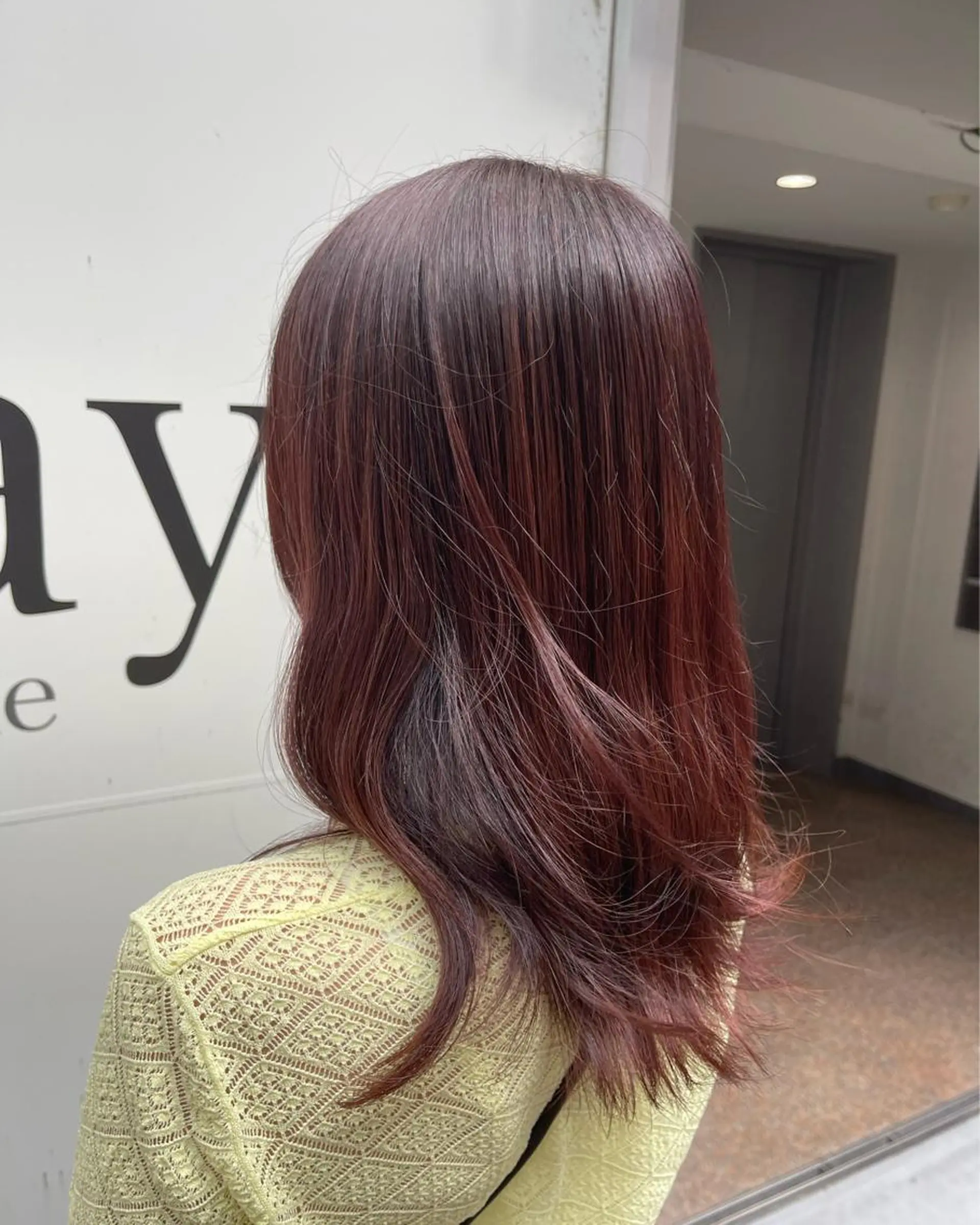 セミロング カラー ブラウンカラー ピンクカラー ピンクブラウン レディースカット 募集/今間 海音のヘアスタイル