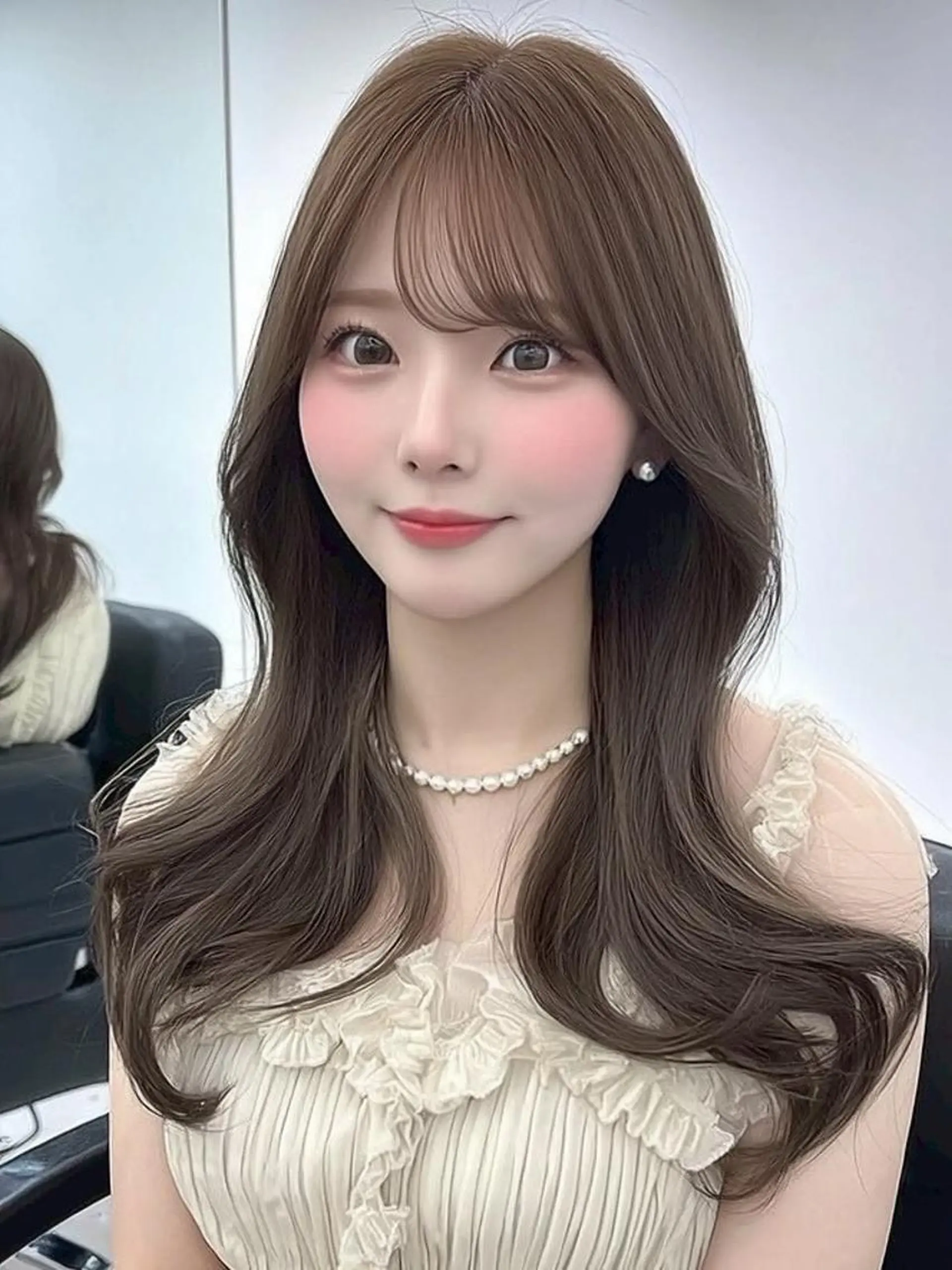 ロング ヘアアレンジ 髪質改善 韓国風ヘア レイヤーカット 似合わせカット シースルーバング カット ヘアカラー Ayumu /京都／西院のヘアスタイル