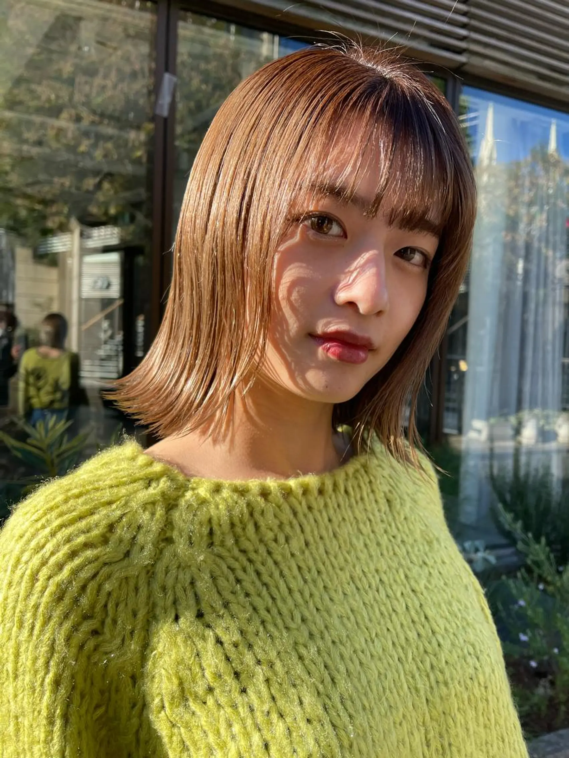 セミロング カラー ベージュカラー ブリーチ ミルクティーベージュ 似合わせショート×透 明感/やじまたかしのヘアスタイル