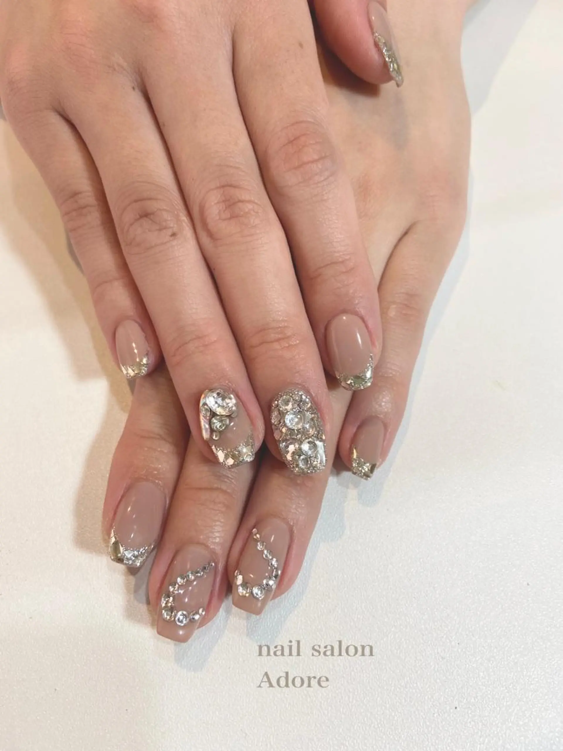 ネイル クリアネイル ミラーネイル ニュアンスネイル Adore nailのネイルデザイン